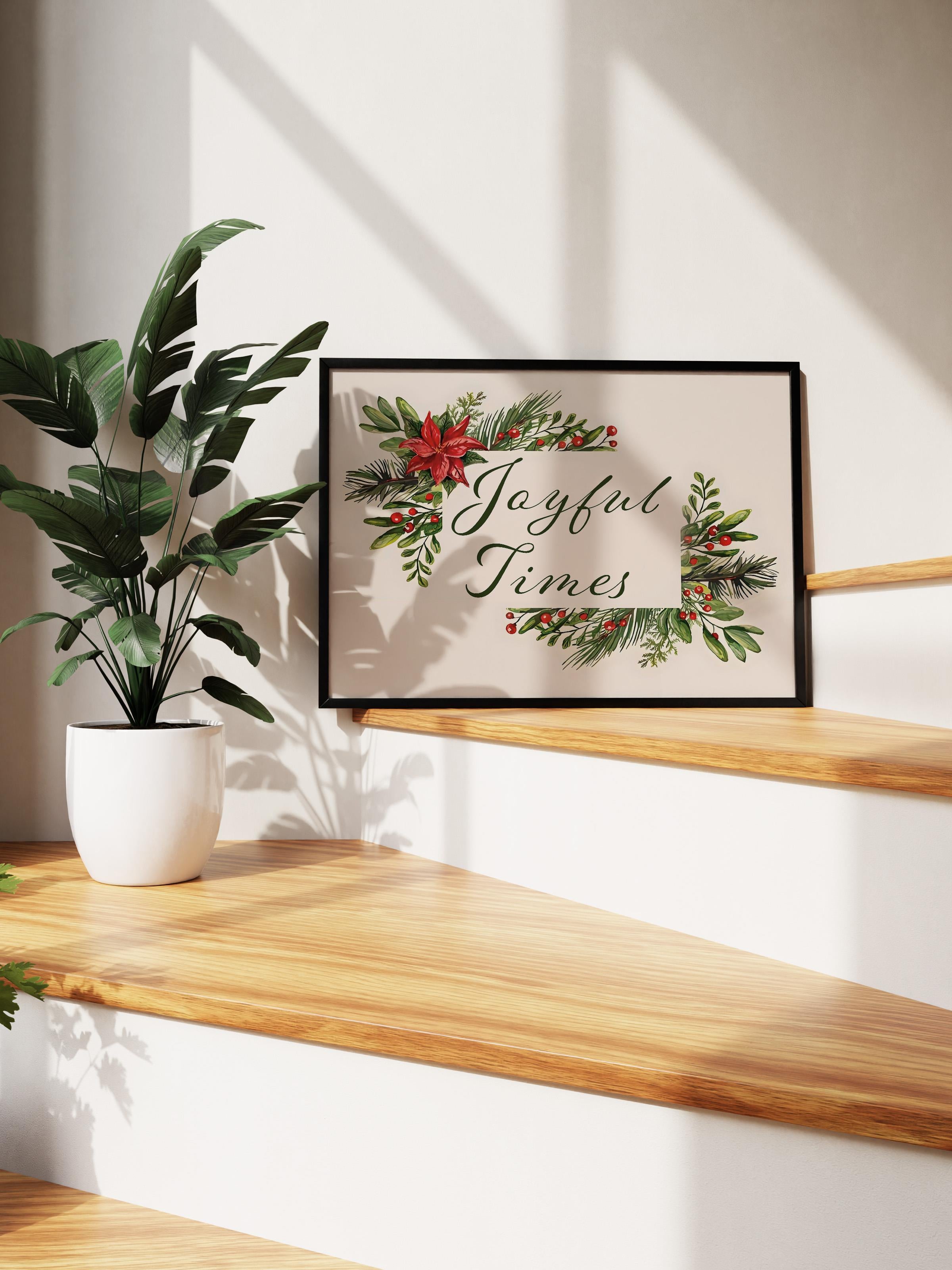 Siyah Çerçeveli Tablo, Yılbaşı Poster, Yılbaşı Dekoru,Joyful Times Comfort Serisi NO:108633