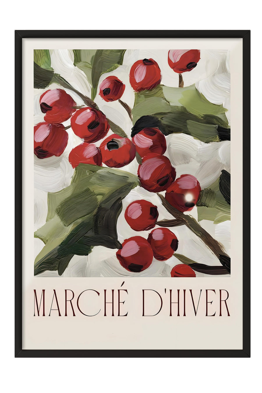 Siyah Çerçeveli Tablo, Yılbaşı Poster, Yılbaşı Dekoru,Marché D'Hiver Comfort Serisi NO:108672