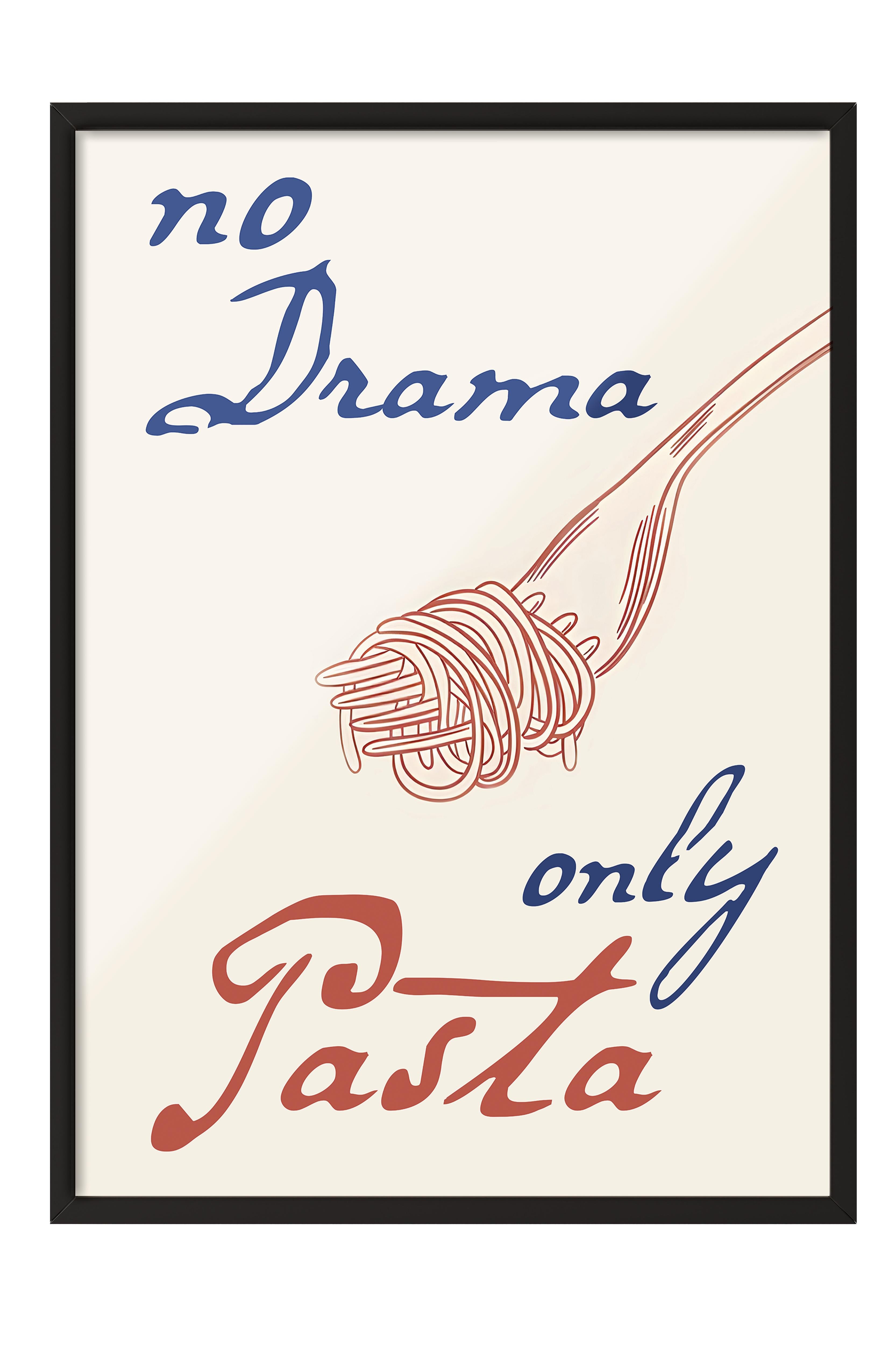 Siyah Çerçeveli Tablo, Poster ve Çerçeve Seti, No Drama Only Pasta Comfort Serisi NO:108701