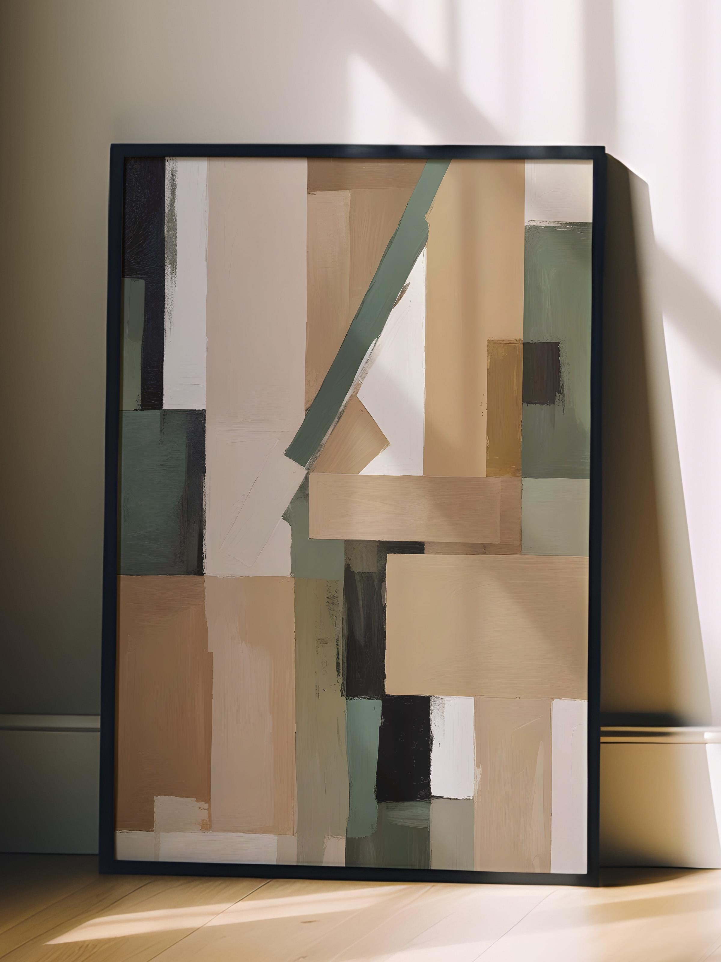 Siyah Çerçeveli Tablo, Poster ve Çerçeve Seti, Painted Shapes No2 Comfort Serisi NO:108690