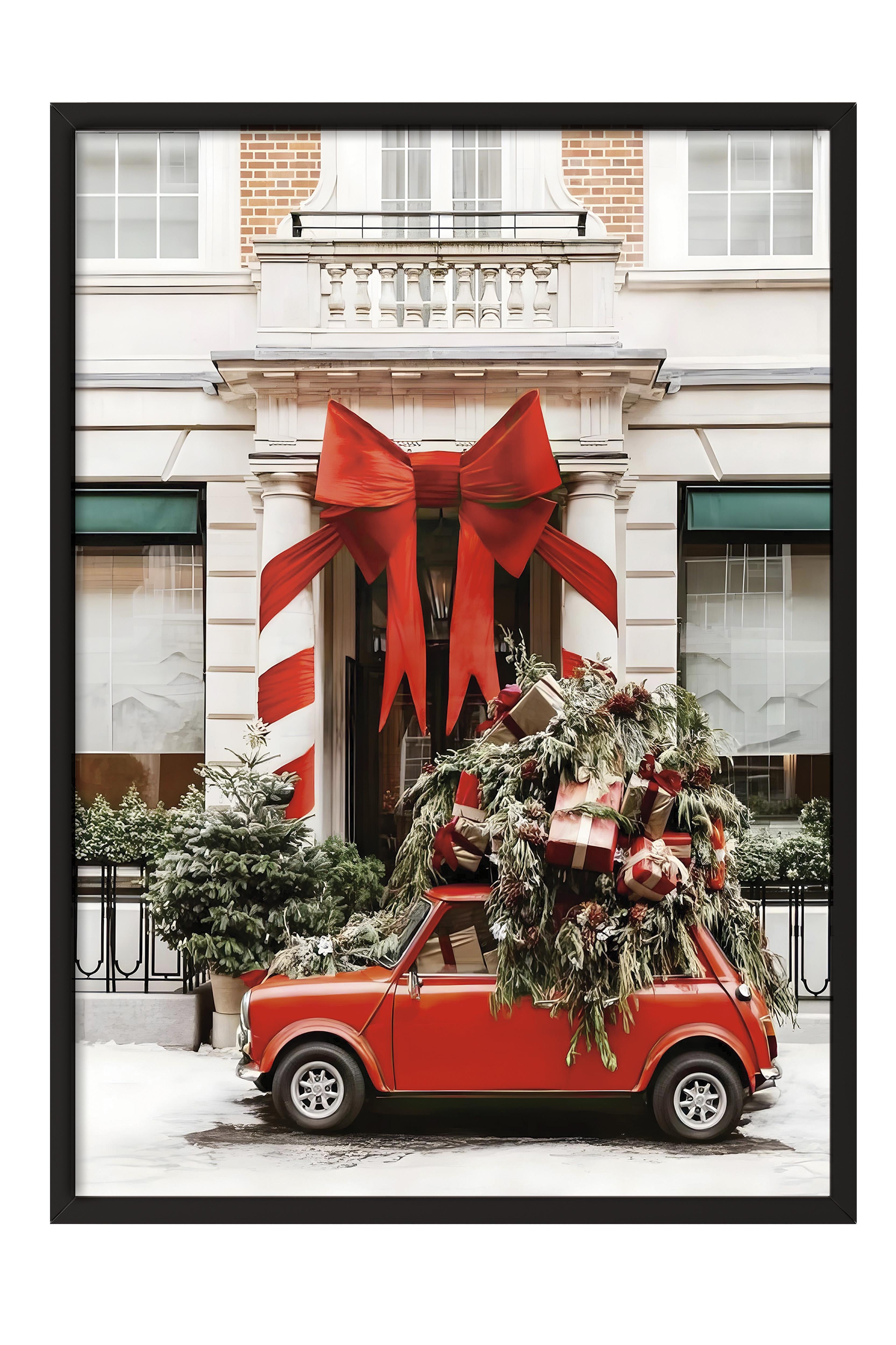 Siyah Çerçeveli Tablo, Çerçeveli Yılbaşı Poster, Parked for Christmas Comfort Serisi NO:108632