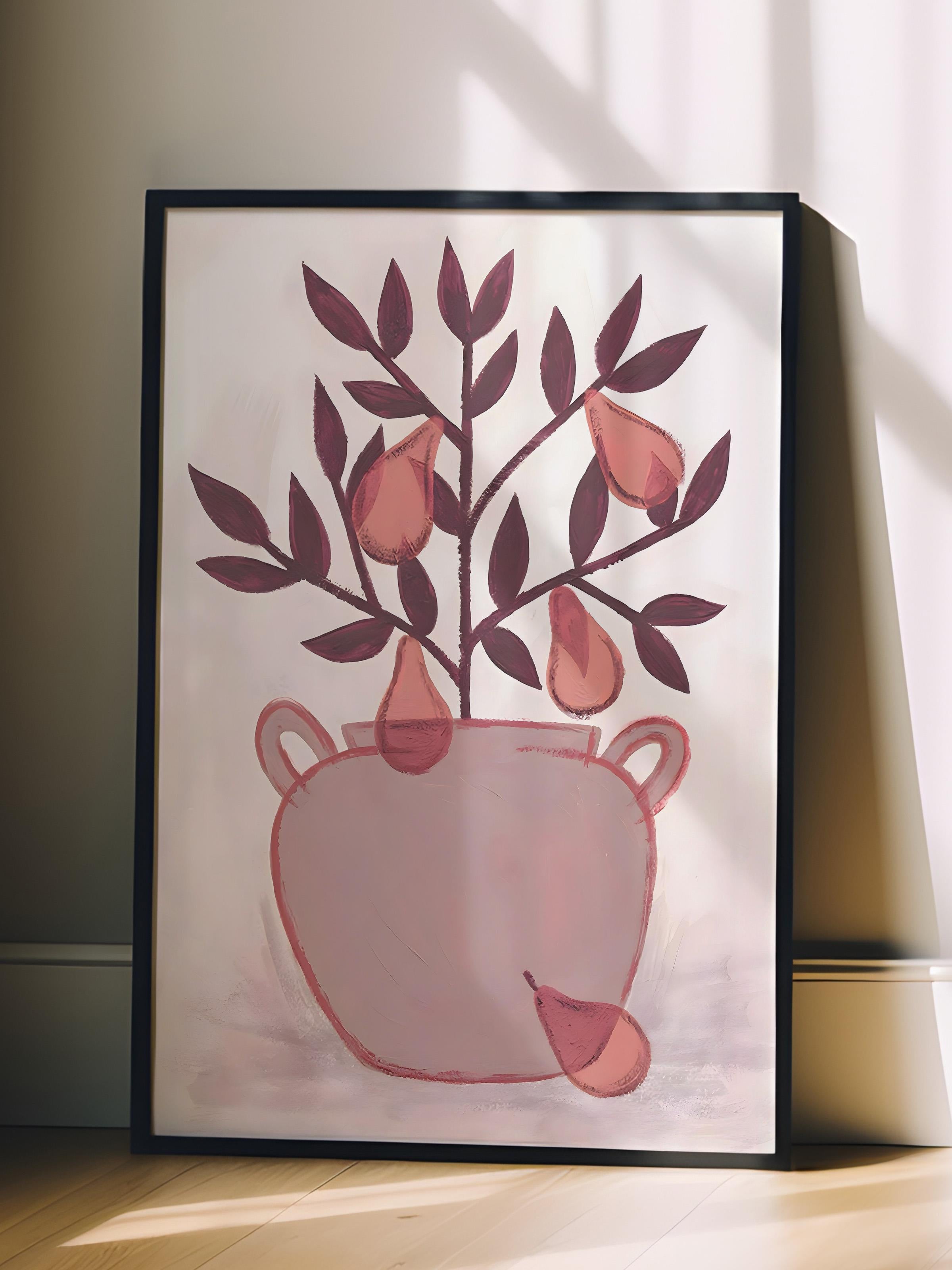 Siyah Çerçeveli Tablo, Poster ve Çerçeve Seti, Pear Plant Comfort Serisi NO:108609