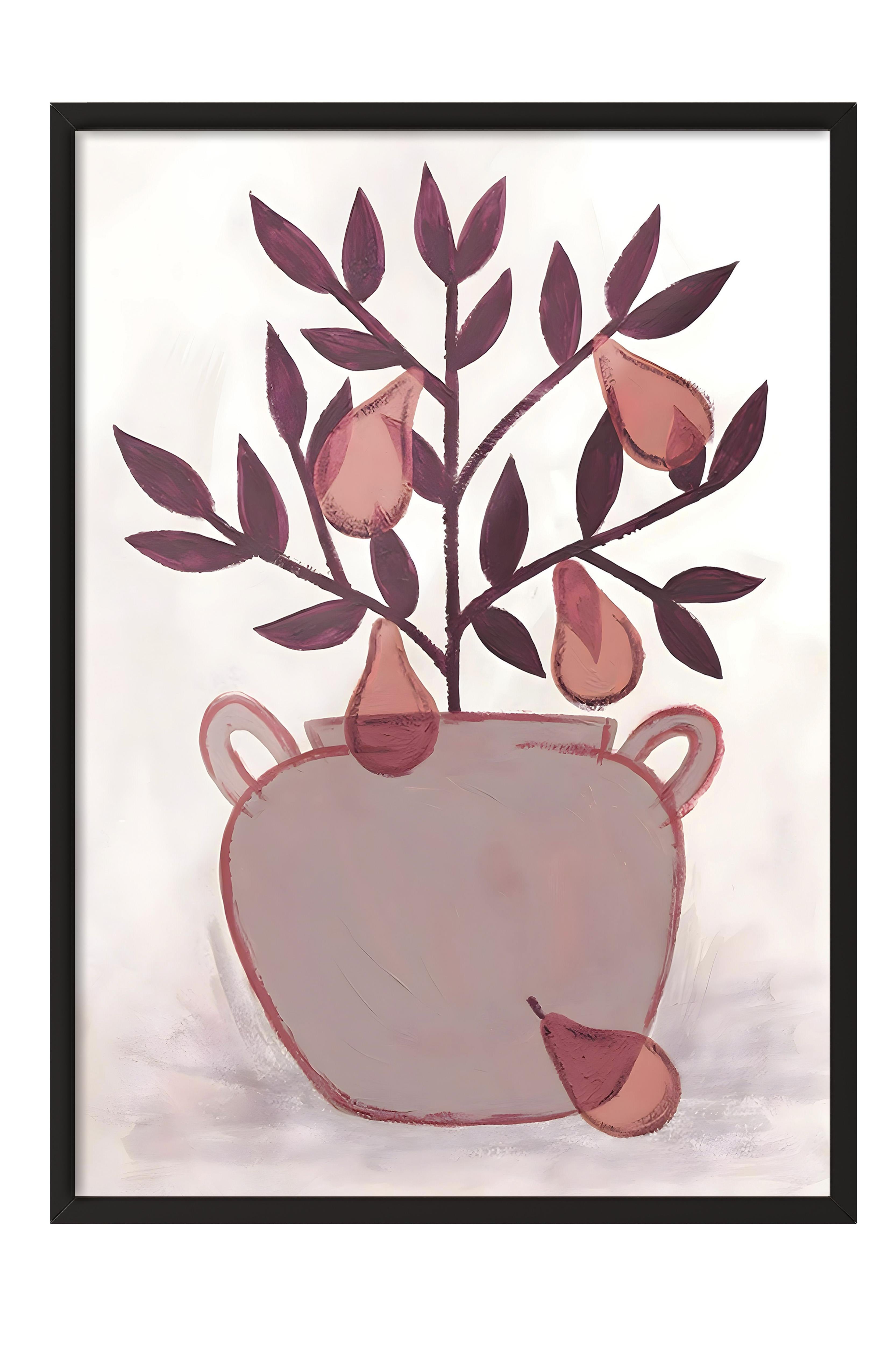 Siyah Çerçeveli Tablo, Poster ve Çerçeve Seti, Pear Plant Comfort Serisi NO:108609