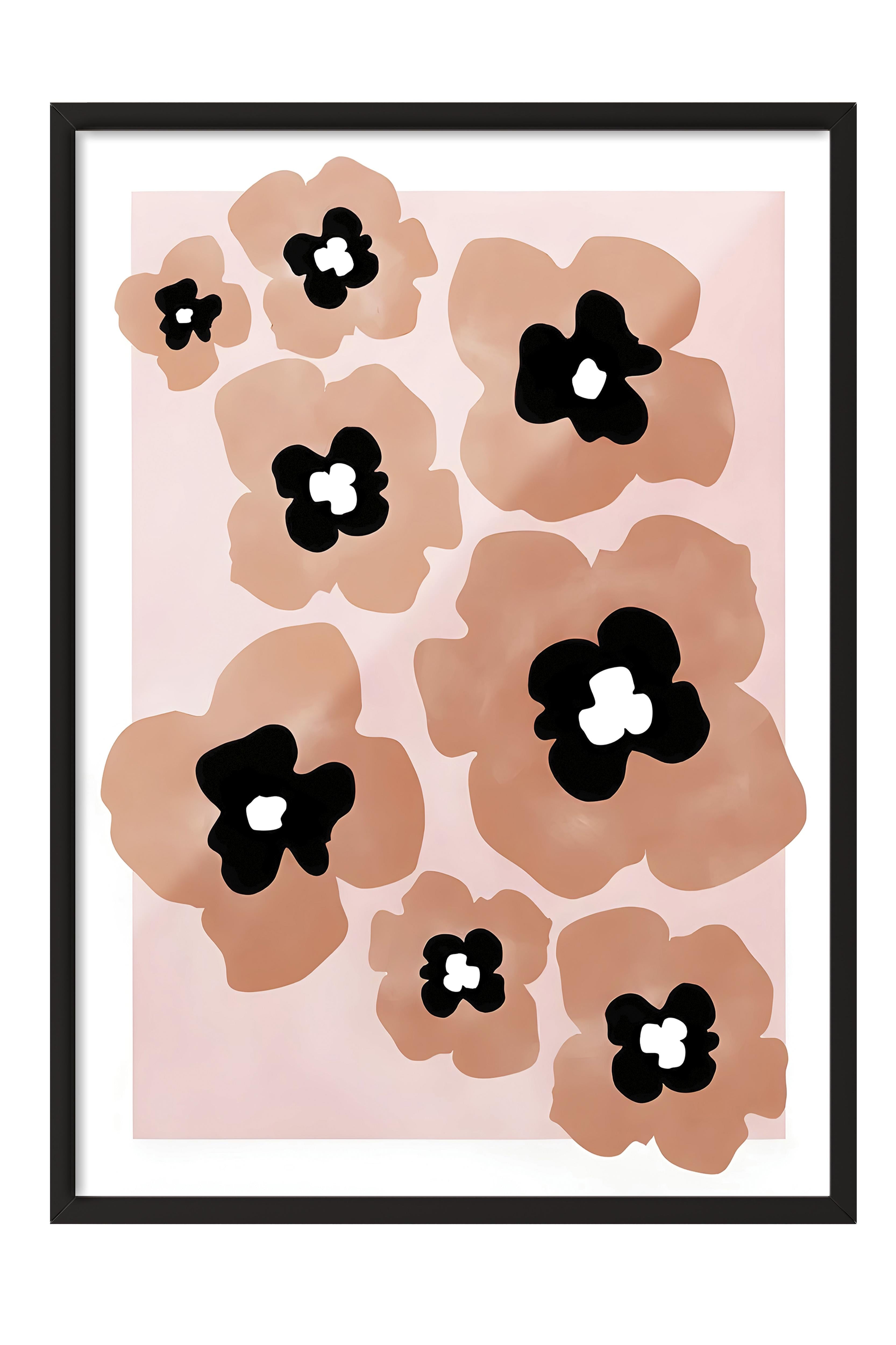 Siyah Çerçeveli Tablo, Poster ve Çerçeve Seti, Red Poppies Comfort Serisi NO:108704
