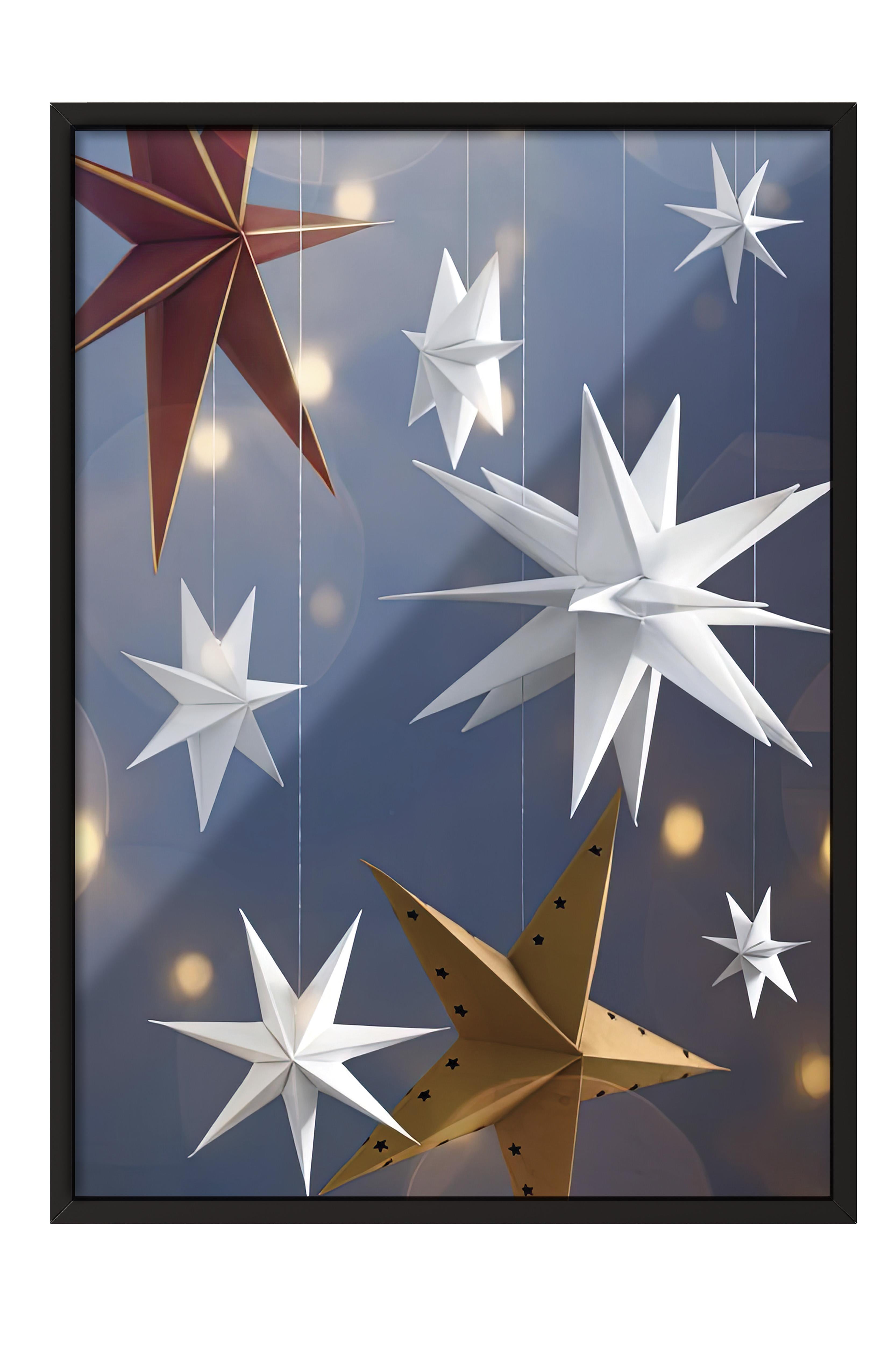 Siyah Çerçeveli Tablo, Yılbaşı Poster, Yılbaşı Dekoru,Stars Aligned Comfort Serisi NO:108662