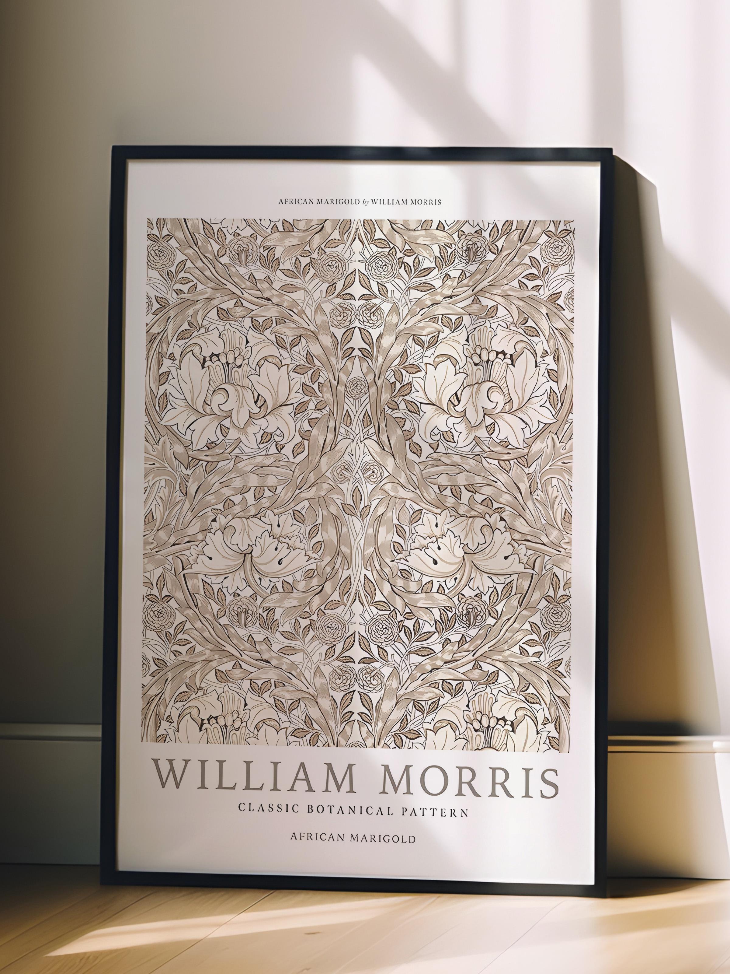 Siyah Çerçeveli Tablo, William Morris - African Marigold Comfort Serisi NO:108583