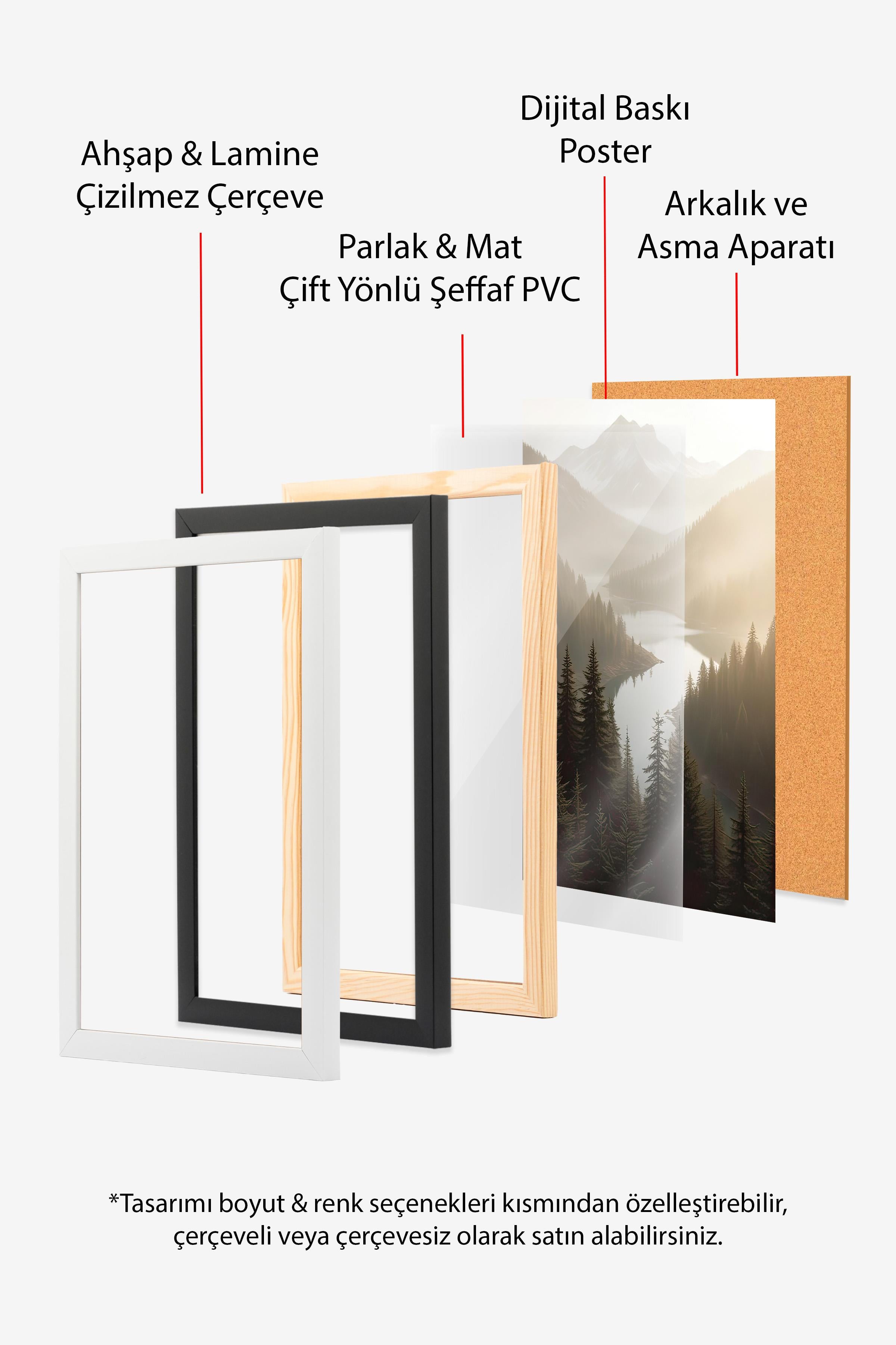 Siyah Çerçeveli Tablo, Poster ve Çerçeve Seti, Yılbaşı Comfort Serisi NO:108747