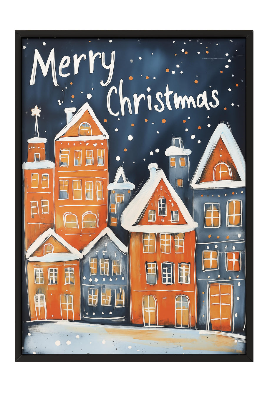 Merry Christmas Yılbaşı Poster – Siyah Çerçeveli Tablo