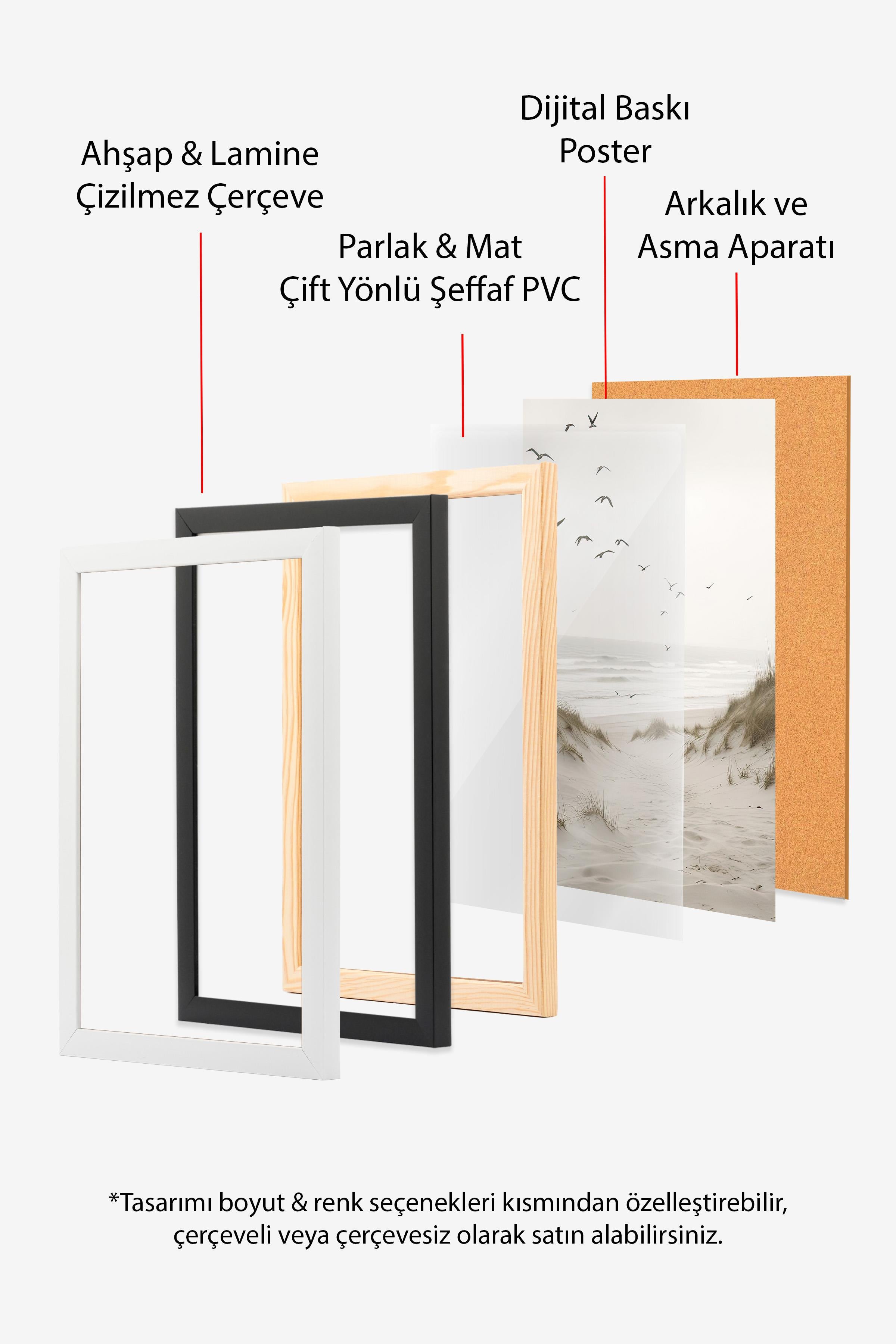 Siyah Çerçeveli Tablo, Poster ve Çerçeve Seti, Yılbaşı Comfort Serisi NO:108763