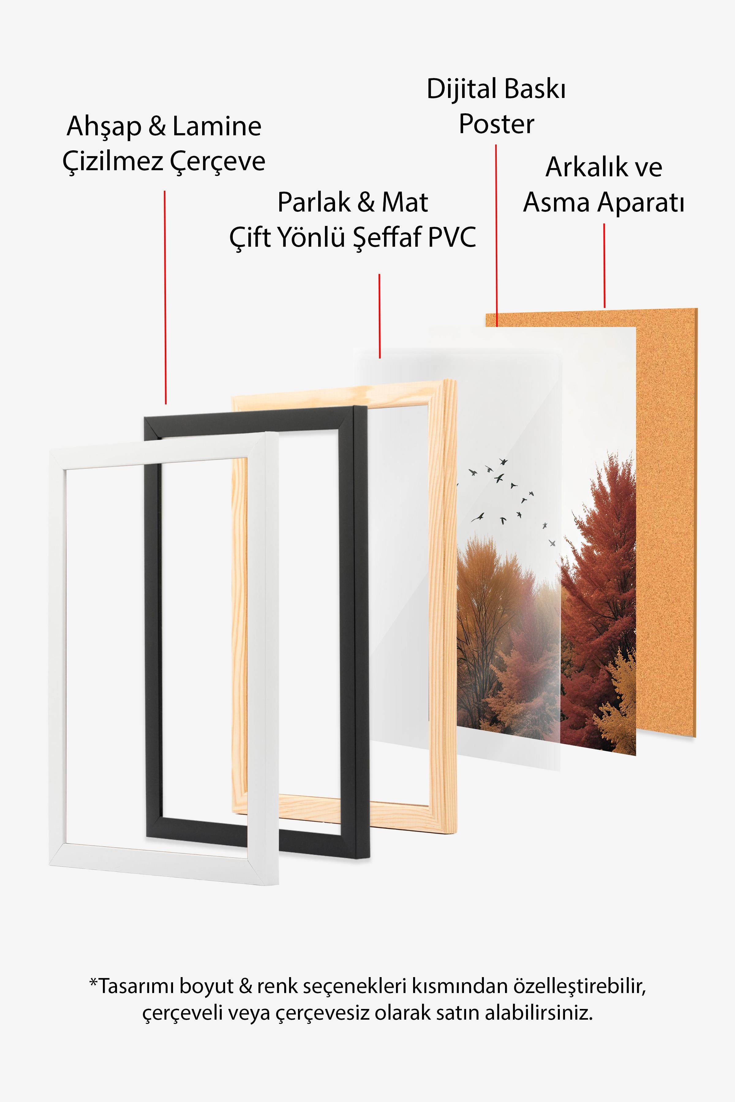 Siyah Çerçeveli Tablo, Poster ve Çerçeve Seti, Yılbaşı Comfort Serisi NO:108767