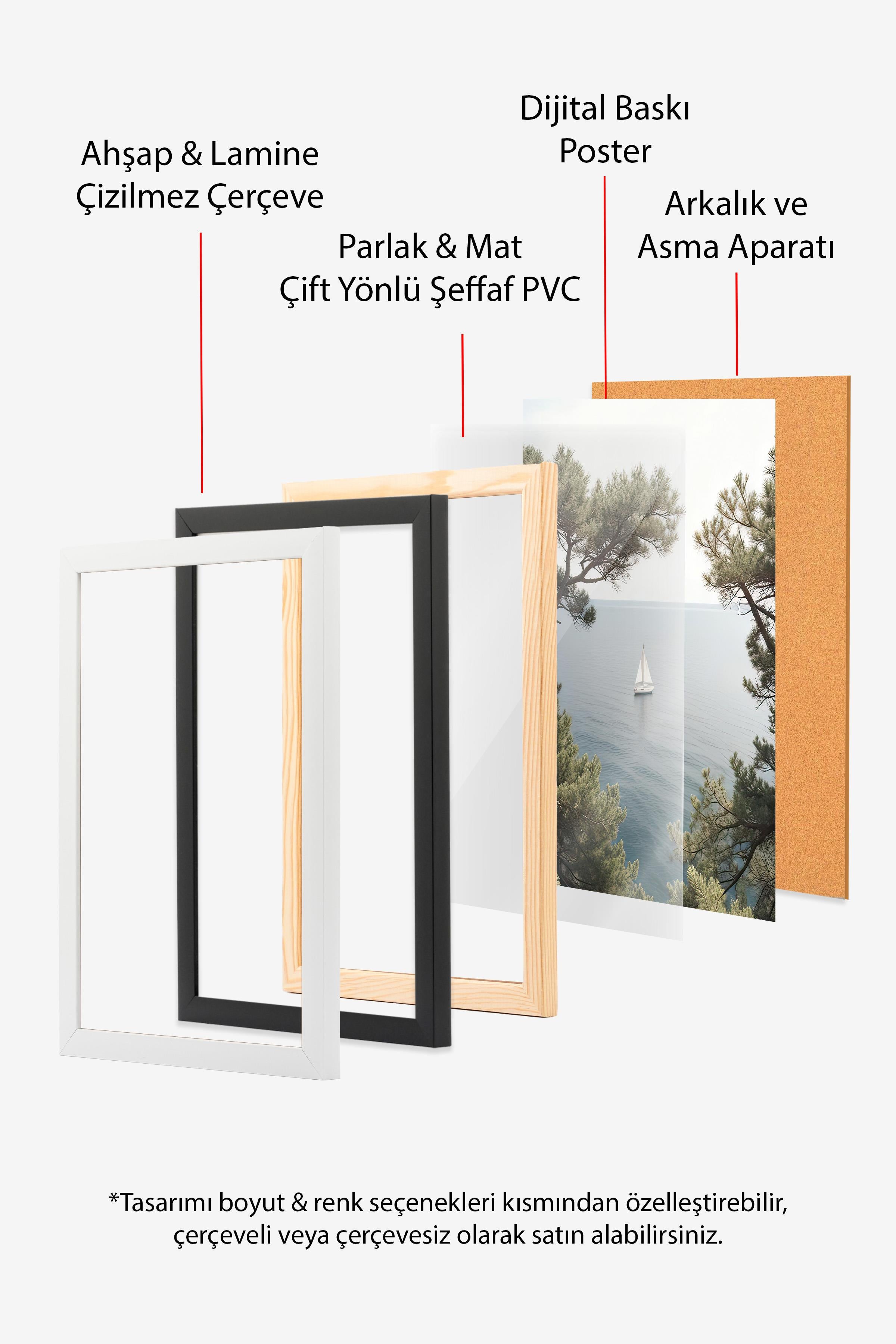 Siyah Çerçeveli Tablo, Poster ve Çerçeve Seti, Yılbaşı Comfort Serisi NO:108771