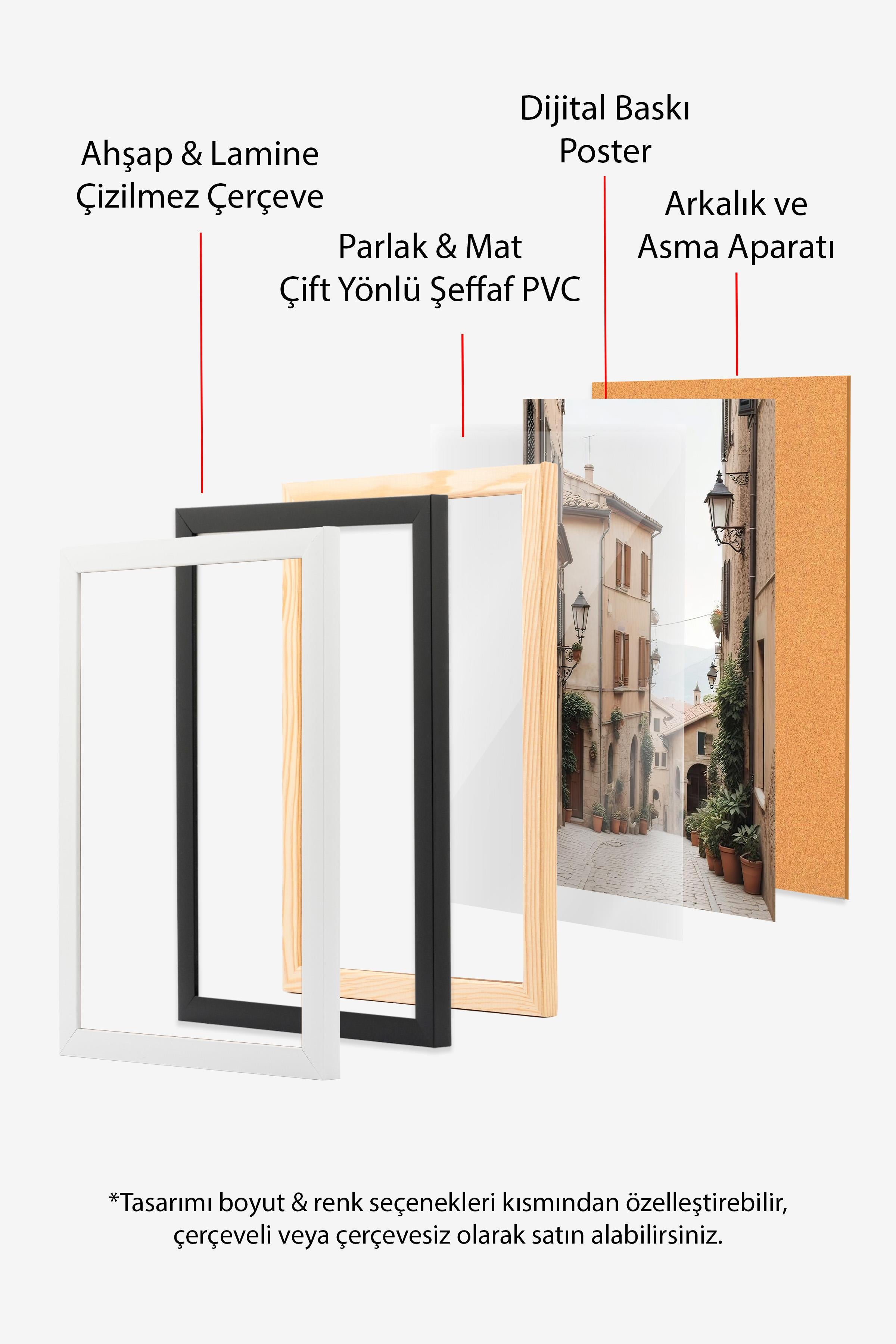 Siyah Çerçeveli Tablo, Poster ve Çerçeve Seti, Yılbaşı Comfort Serisi NO:108774