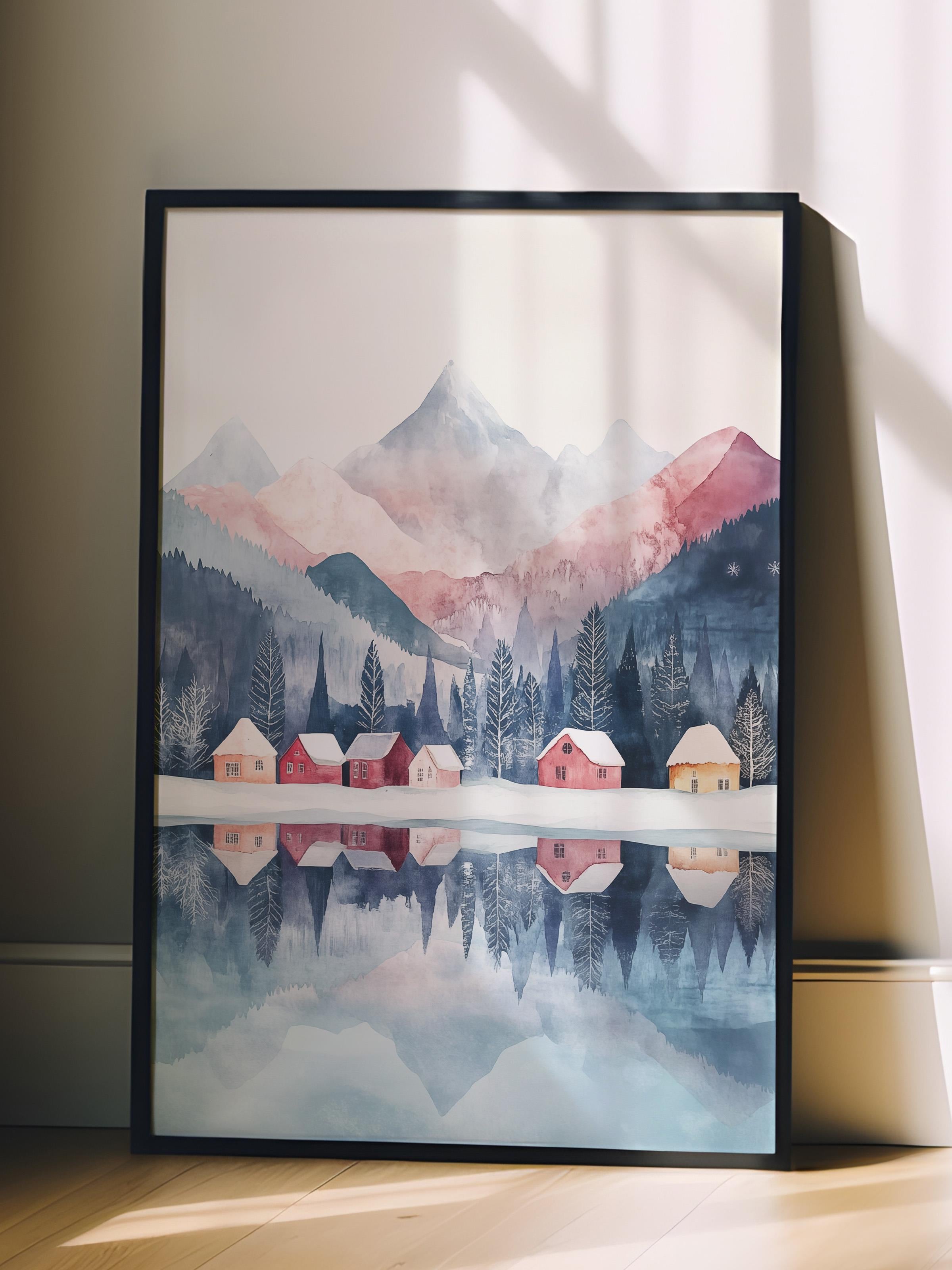 Siyah Çerçeveli Tablo, Poster ve Çerçeve Seti, Yılbaşı Comfort Serisi NO:108784