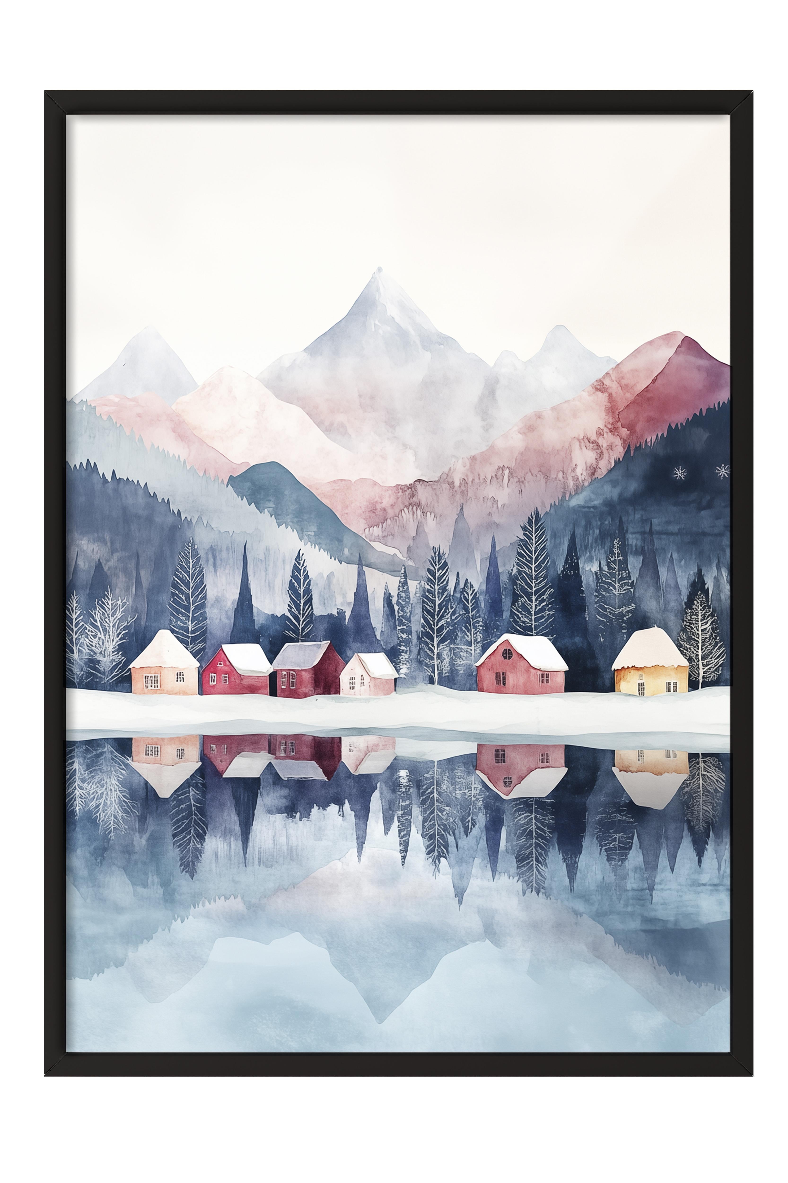 Siyah Çerçeveli Tablo, Poster ve Çerçeve Seti, Yılbaşı Comfort Serisi NO:108784