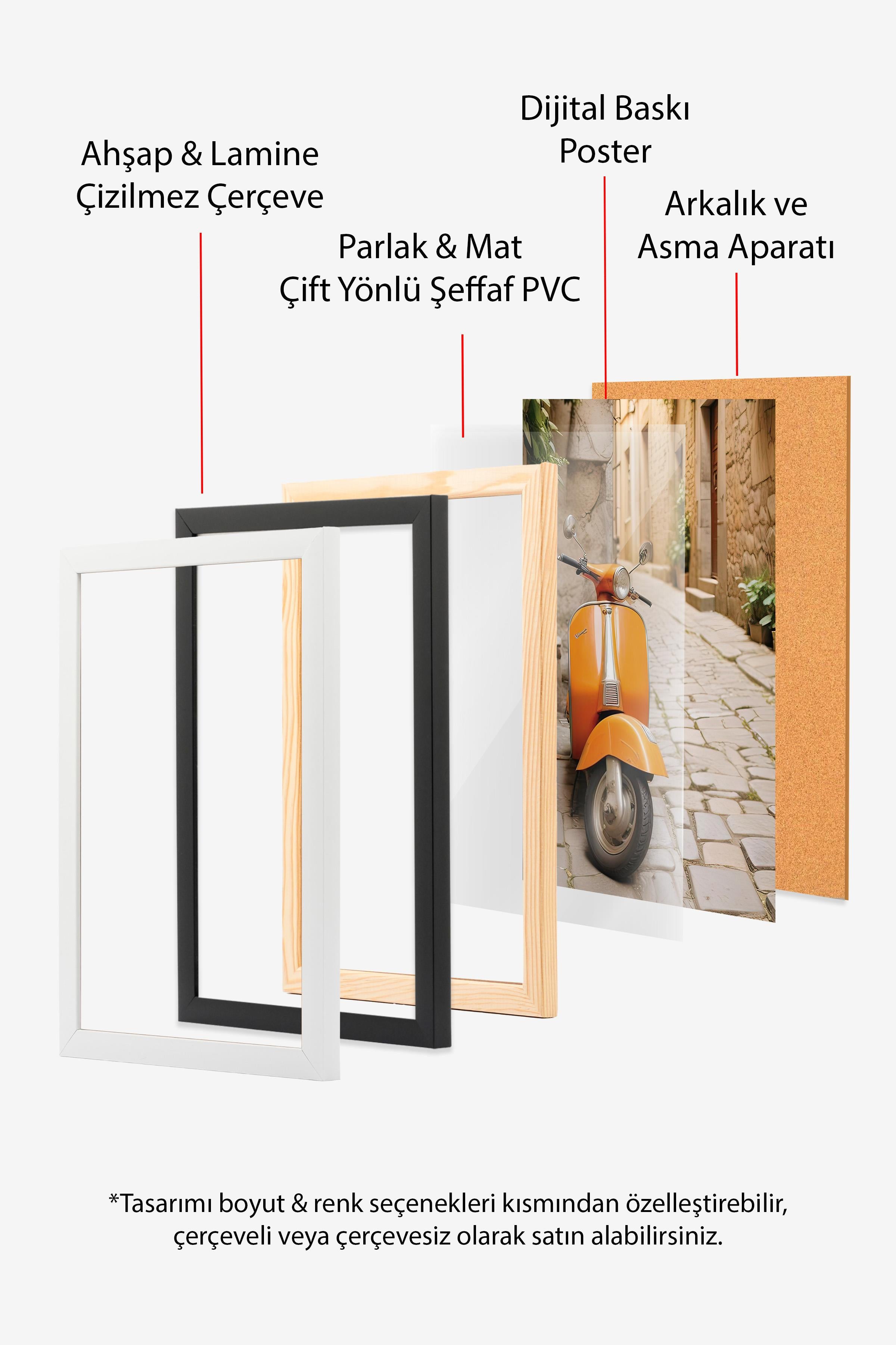 Siyah Çerçeveli Tablo, Poster ve Çerçeve Seti, Yılbaşı Comfort Serisi NO:108787