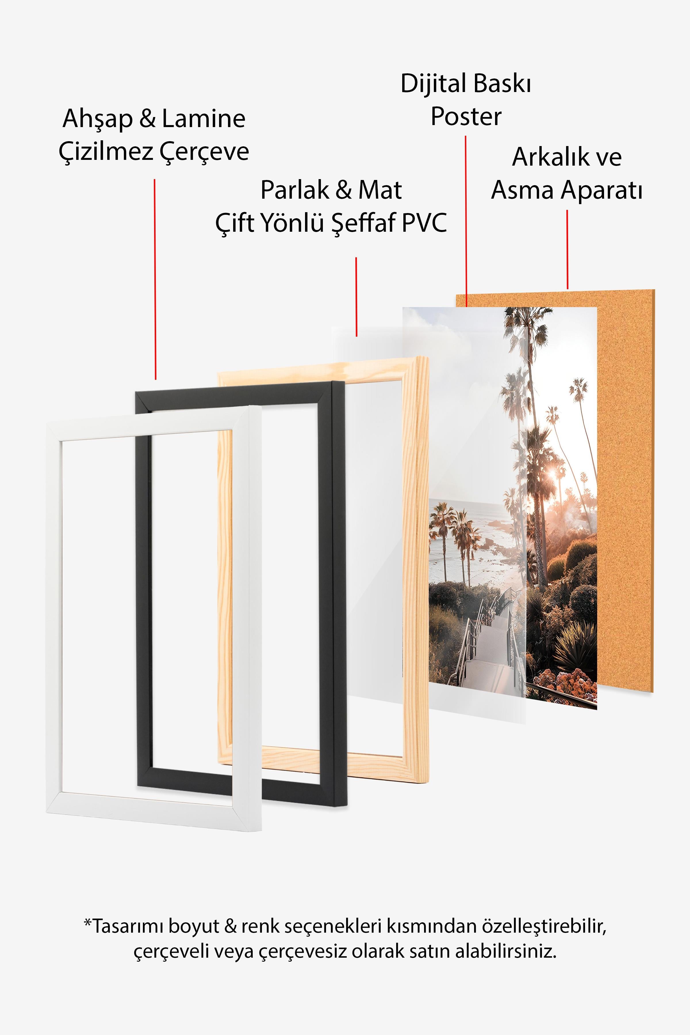 Siyah Çerçeveli Tablo, Poster ve Çerçeve Seti, Yılbaşı Comfort Serisi NO:108789