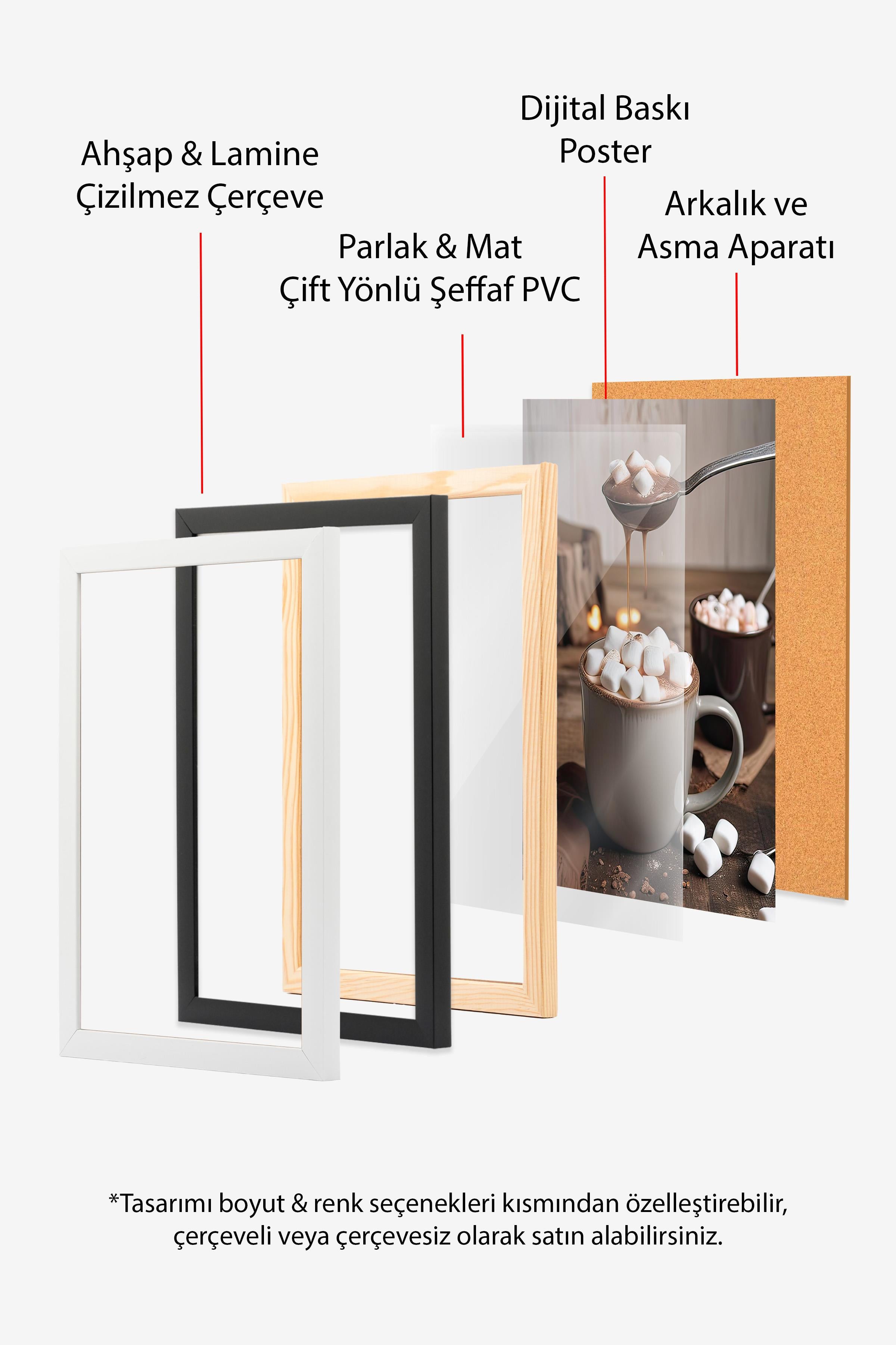 Siyah Çerçeveli Tablo, Poster ve Çerçeve Seti, Yılbaşı Comfort Serisi NO:108806