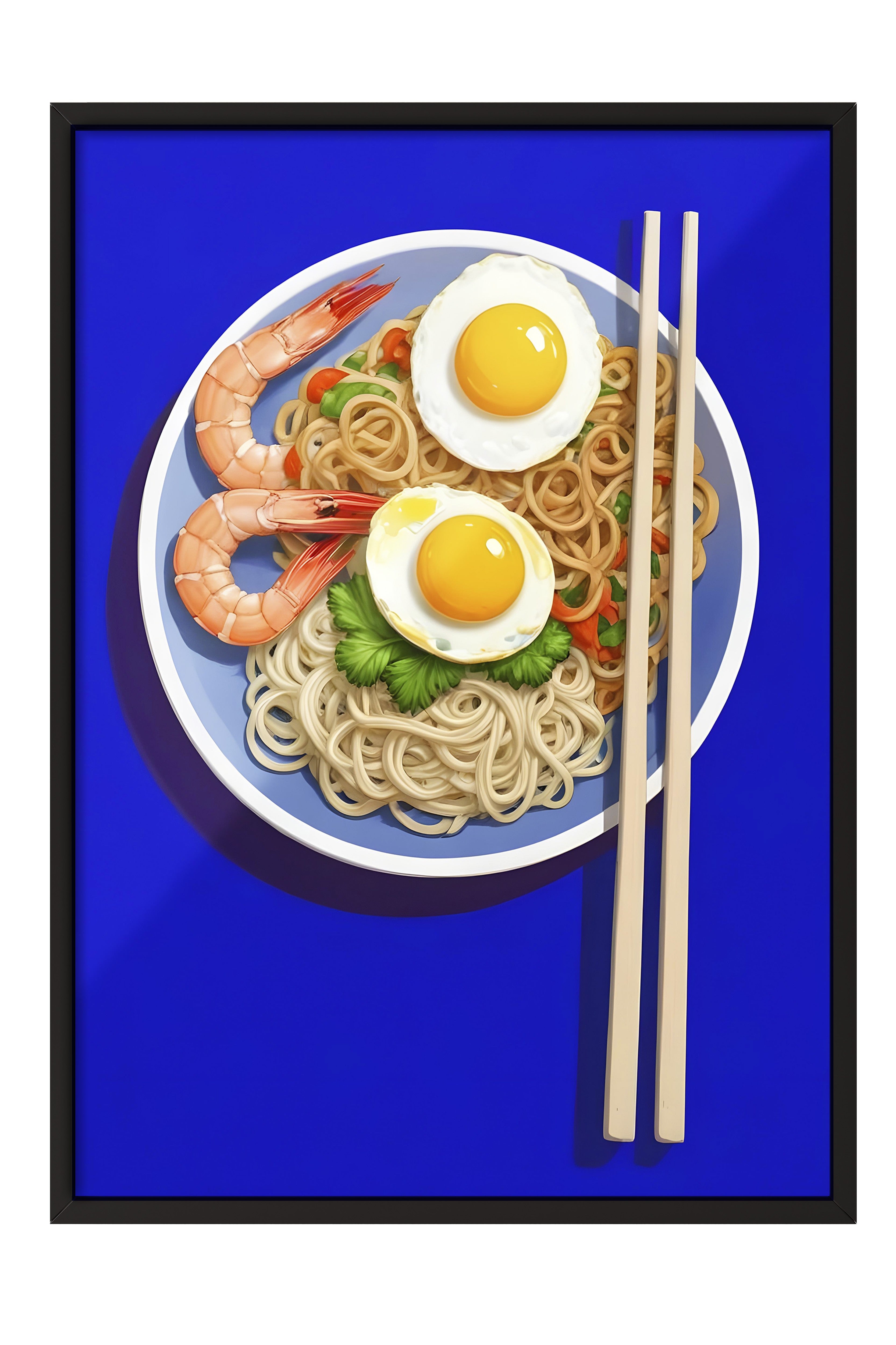 Siyah Çerçeveli Tablo, Ramen Bowl, Comfort Serisi Mutfak Duvar Tablosu, NO:109102