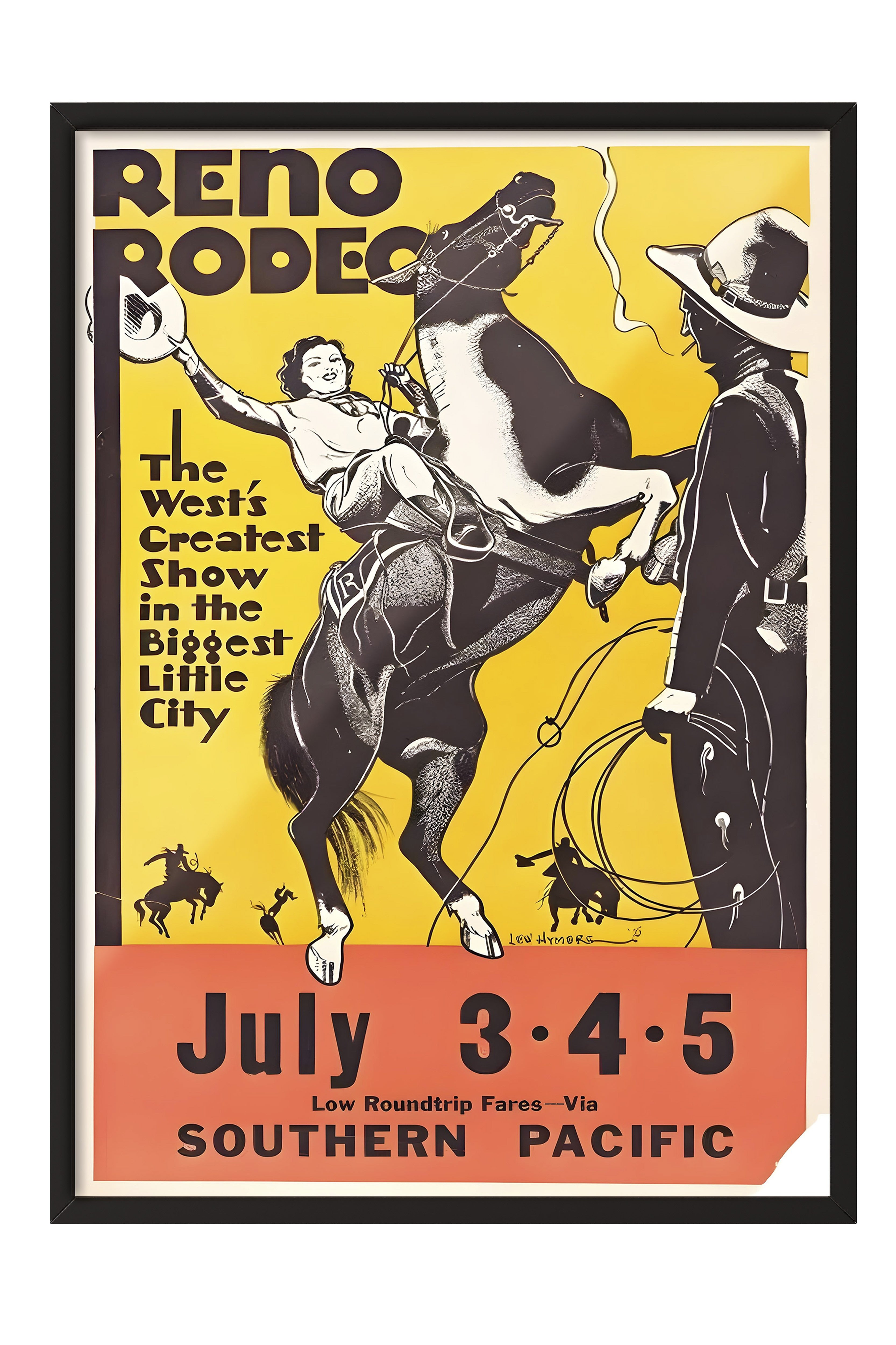 Siyah Çerçeveli Tablo, Reno Rodeo Retro, Comfort Serisi Poster ve  Duvar Tablosu, NO:108959