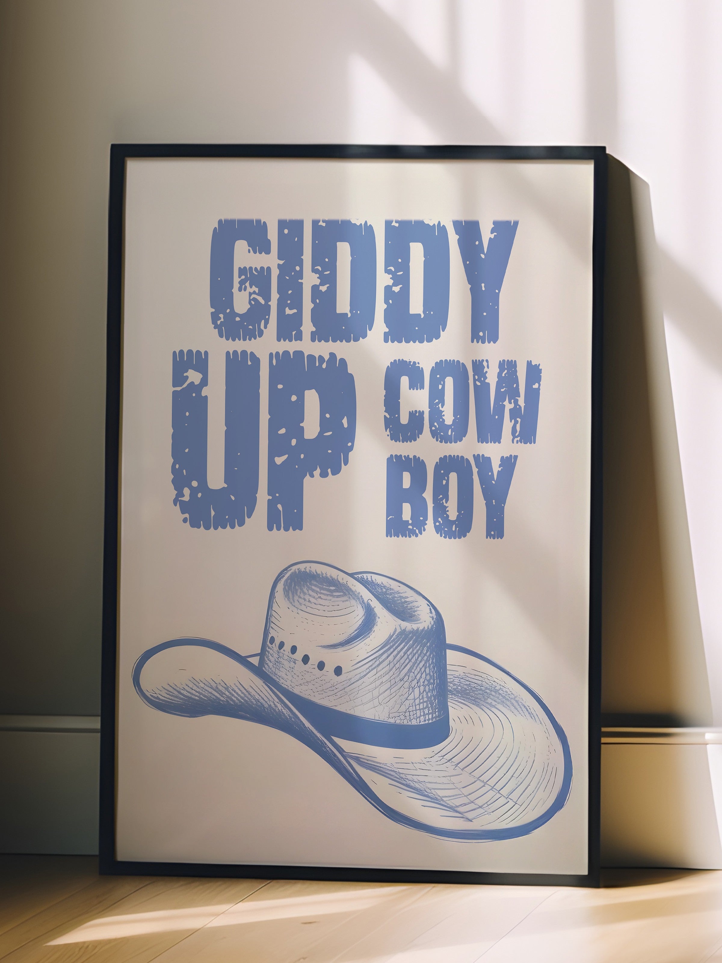 Siyah Çerçeveli Tablo, Retro Cowboy, Comfort Serisi Poster ve Duvar Tablosu, NO:108931