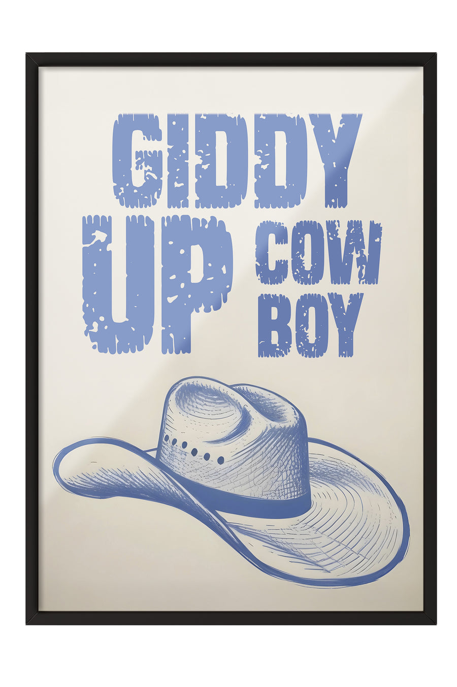 Siyah Çerçeveli Tablo, Retro Cowboy, Comfort Serisi Poster ve Duvar Tablosu, NO:108931