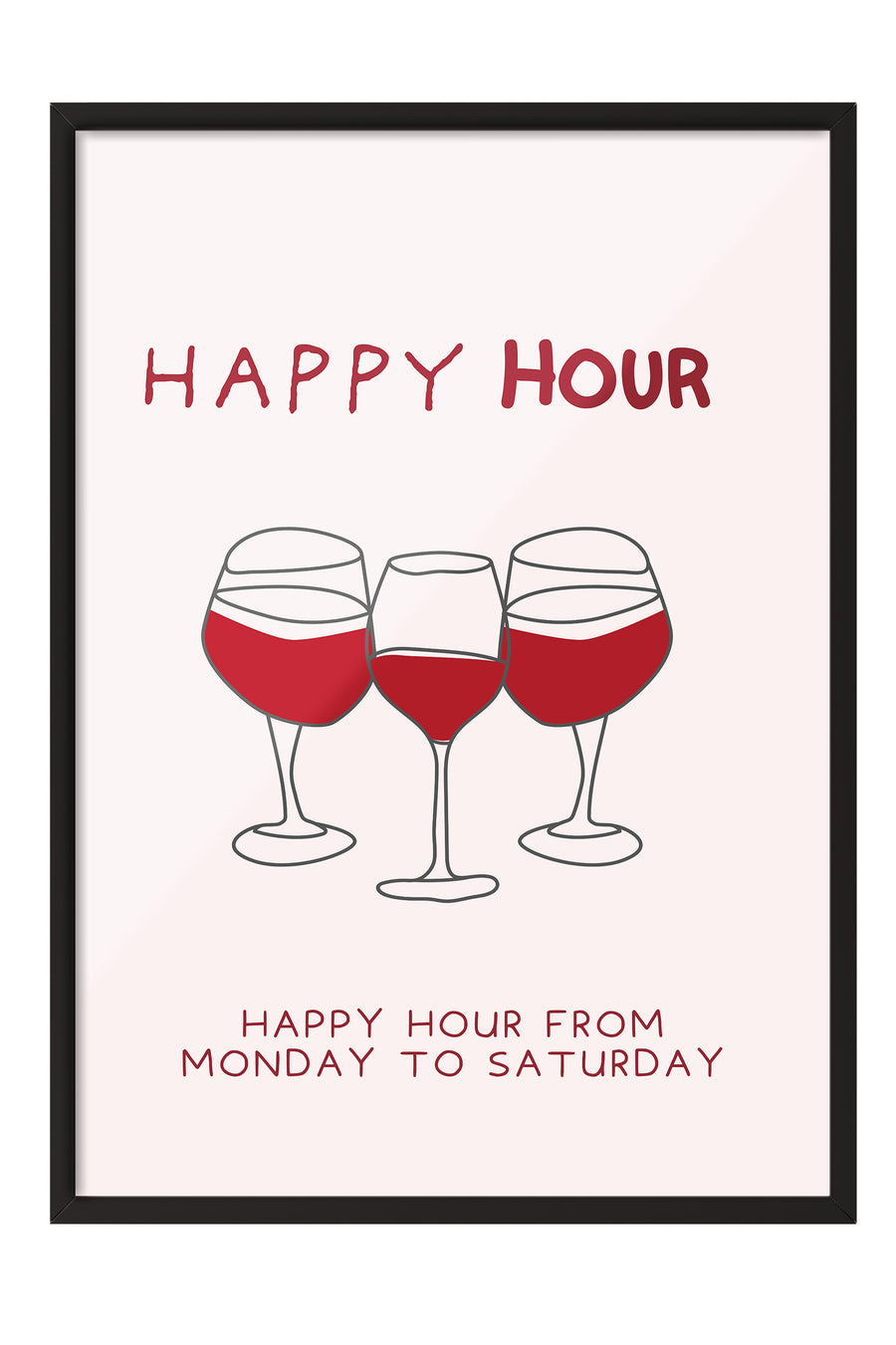 HAPPY HOUR Poster Poster – Siyah Çerçeveli Tablo