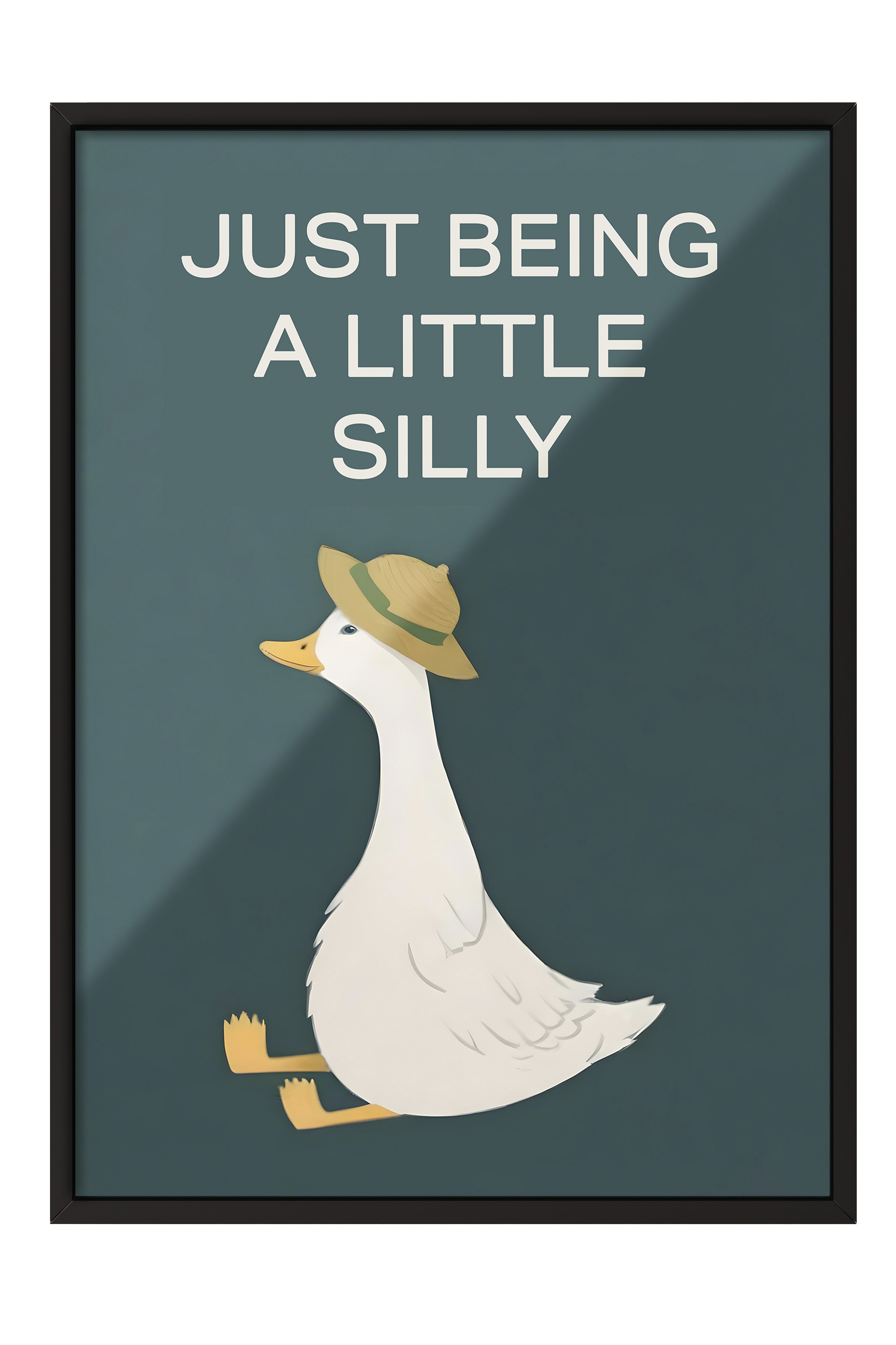 Siyah Çerçeveli Tablo, Silly Goose , Comfort Serisi Poster ve Duvar Tablosu, NO:108948