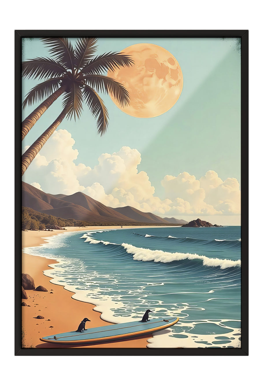 Yaz Manzarası Poster Poster – Siyah Çerçeveli Tablo