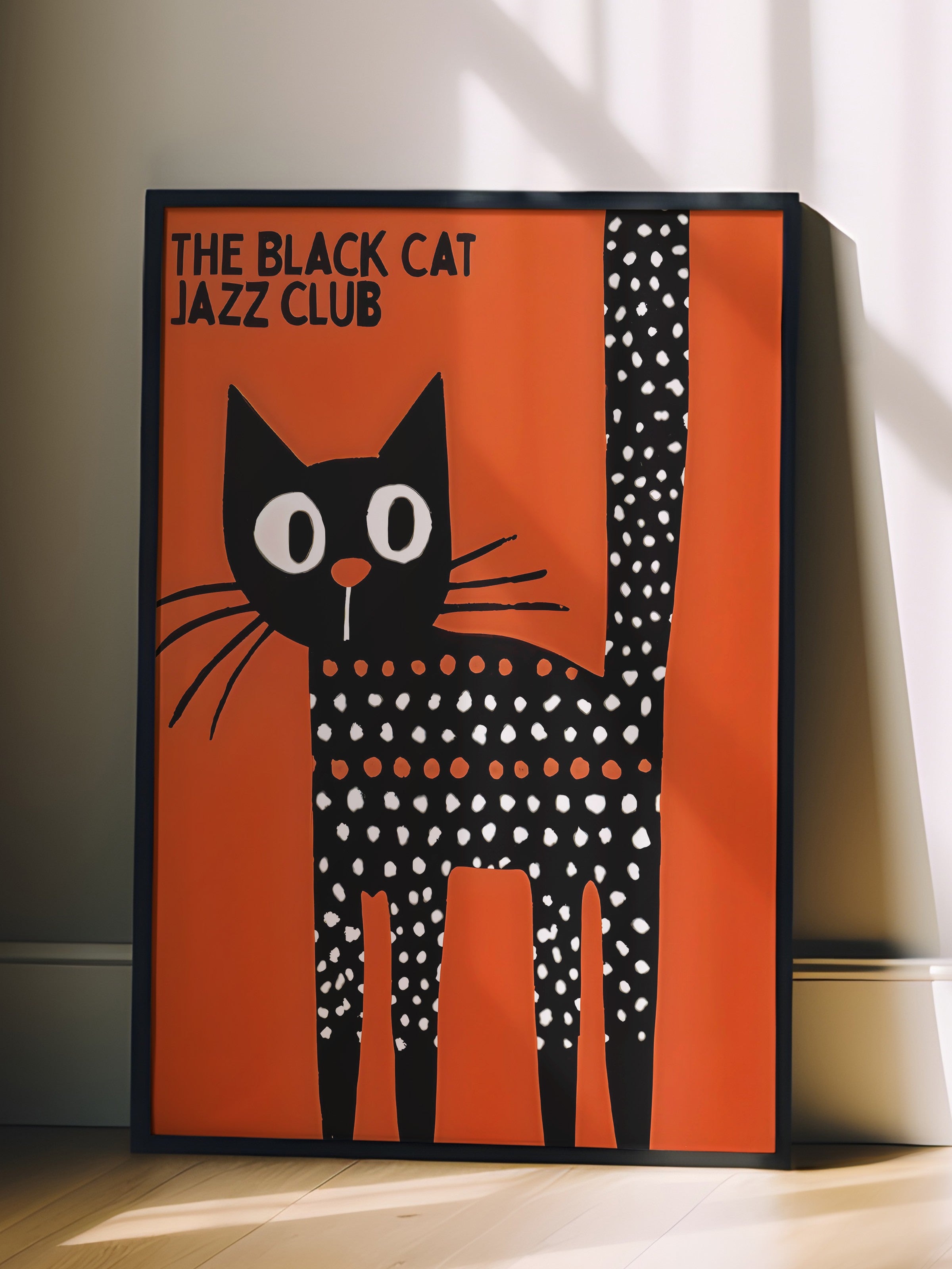 Siyah Çerçeveli Tablo, The Black Cat Jazz Club - 2, Comfort Serisi Poster ve  Duvar Tablosu, NO:108977
