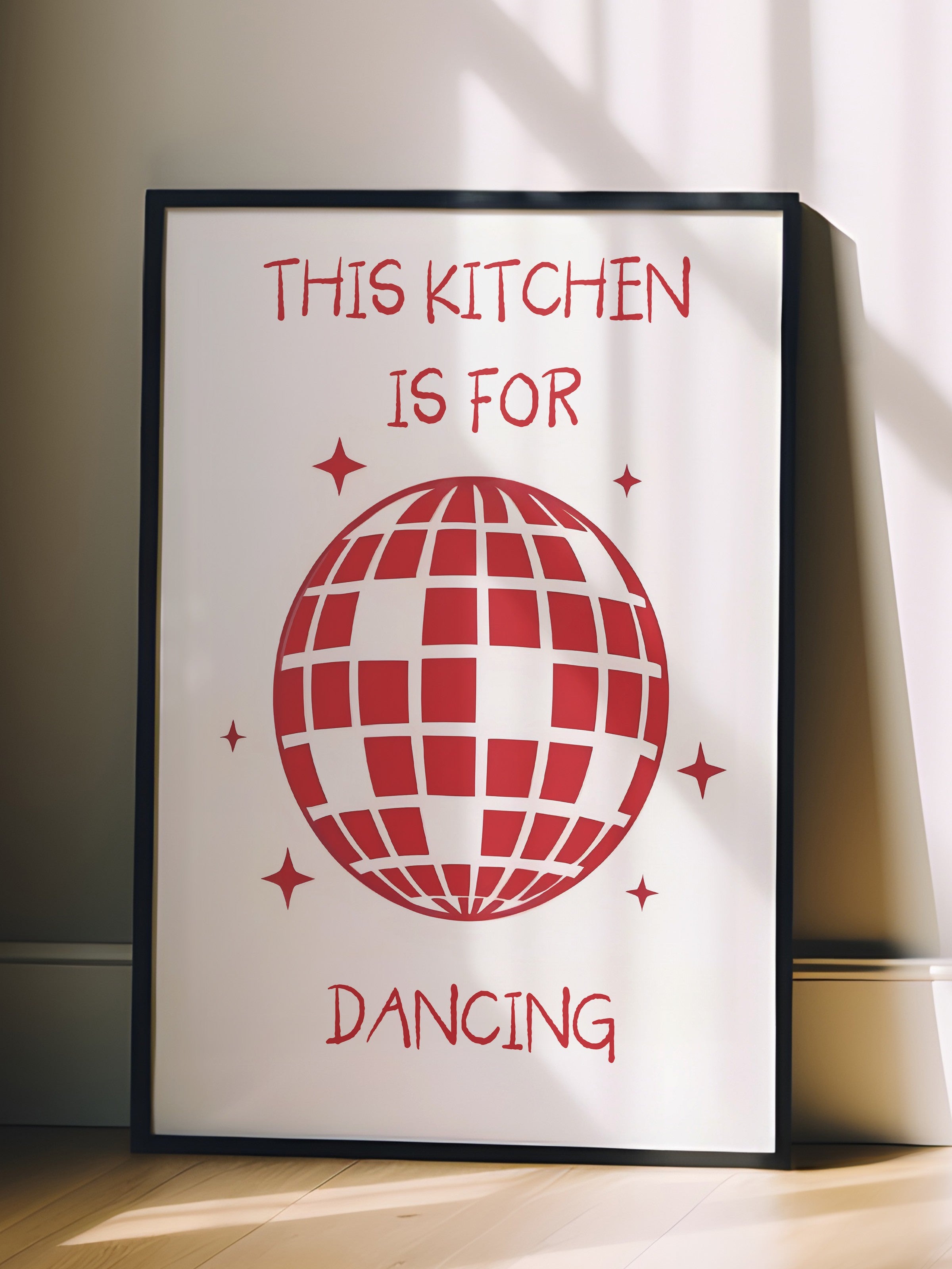 Siyah Çerçeveli Tablo, This Kitchen Is For Dancing, Comfort Serisi Mutfak Duvar Tablosu, NO:109052