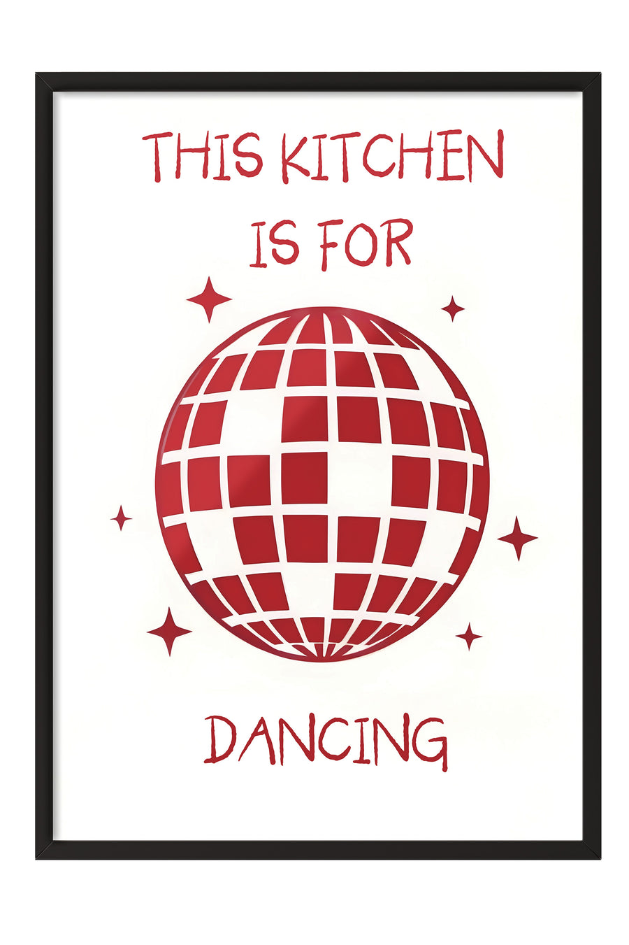 Siyah Çerçeveli Tablo, This Kitchen Is For Dancing, Comfort Serisi Mutfak Duvar Tablosu, NO:109052