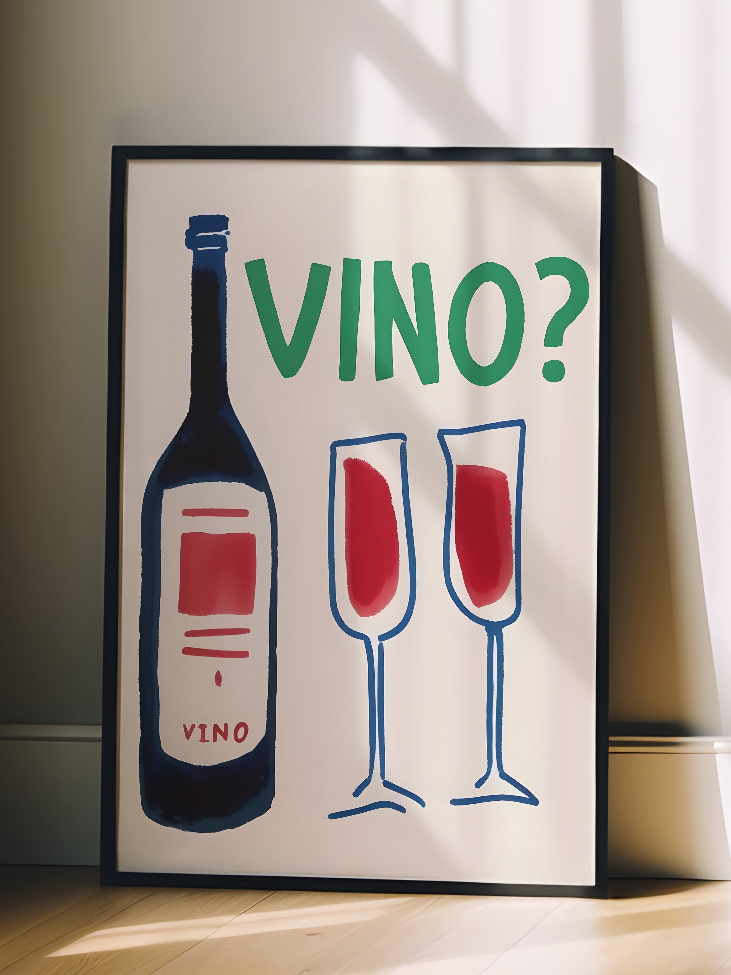 Siyah Çerçeveli Tablo, VINO?, Comfort Serisi Mutfak Duvar Tablosu, NO:109063