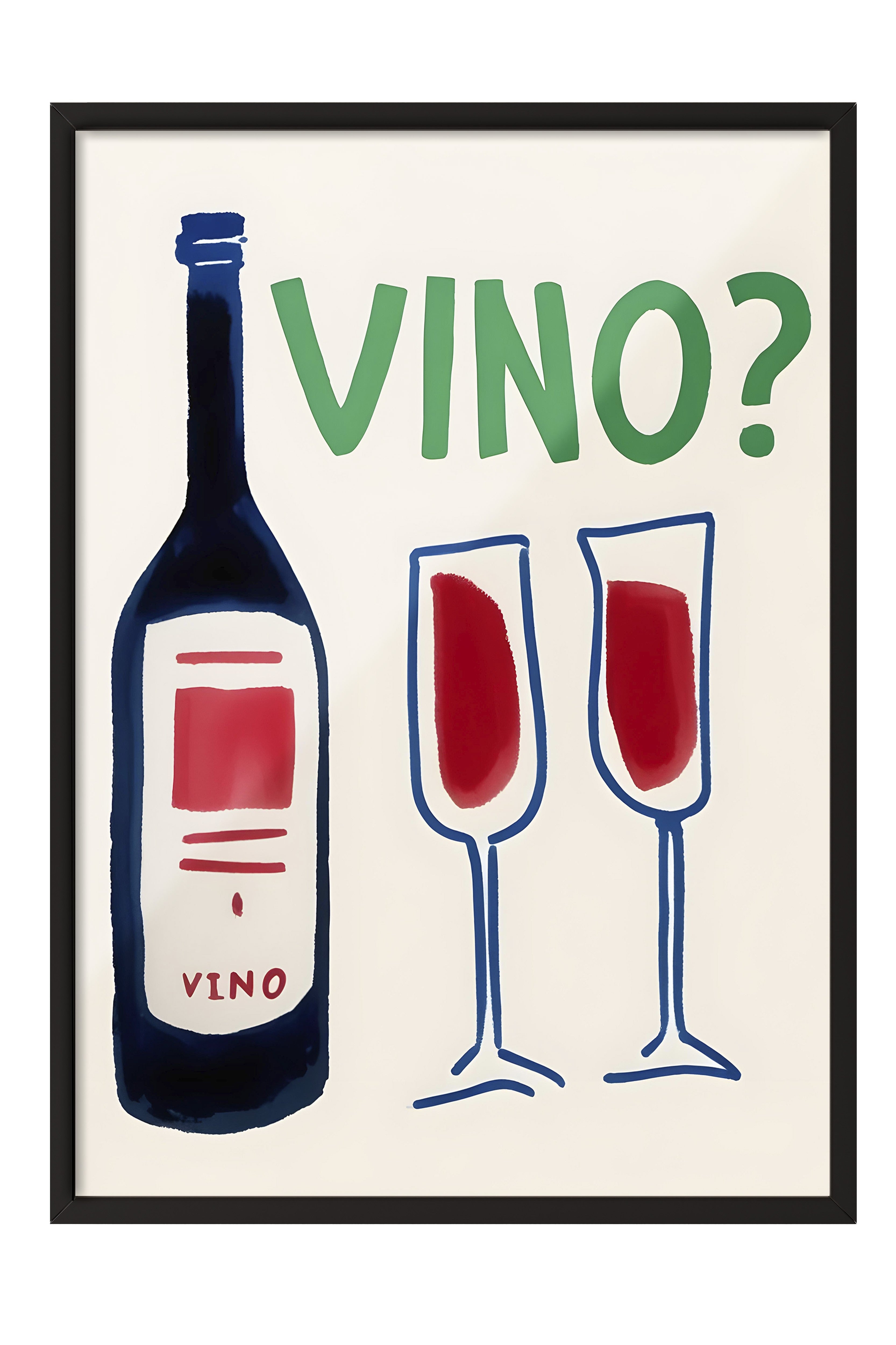 Siyah Çerçeveli Tablo, VINO?, Comfort Serisi Mutfak Duvar Tablosu, NO:109063