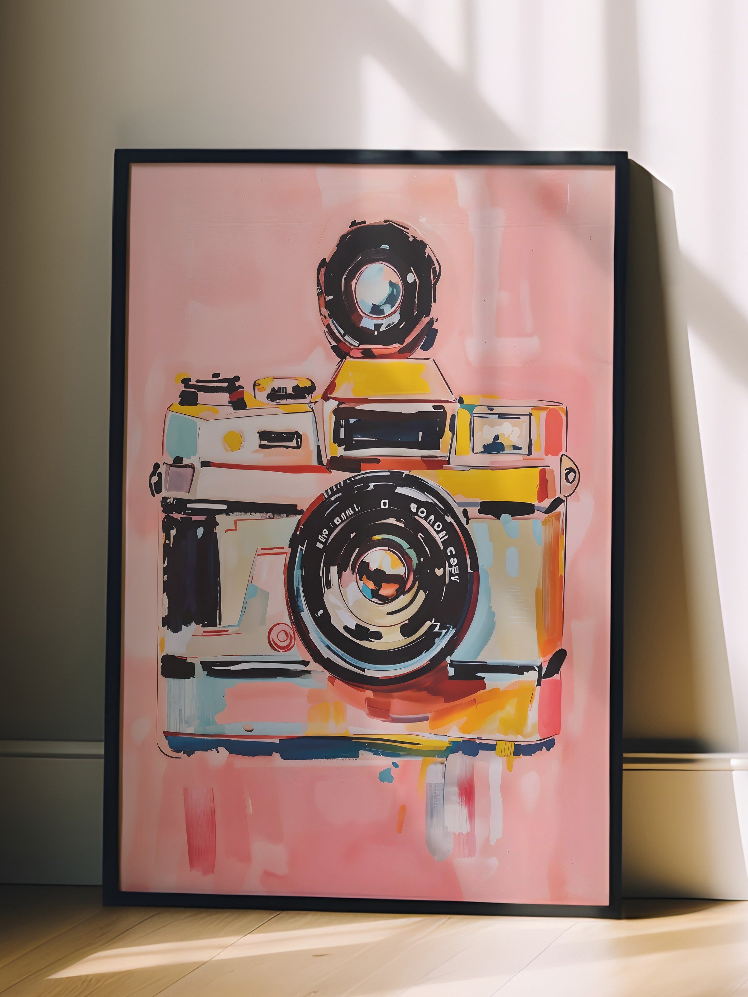 Siyah Çerçeveli Tablo, Vintage Camera, Comfort Serisi Poster ve Duvar Tablosu, NO:108940