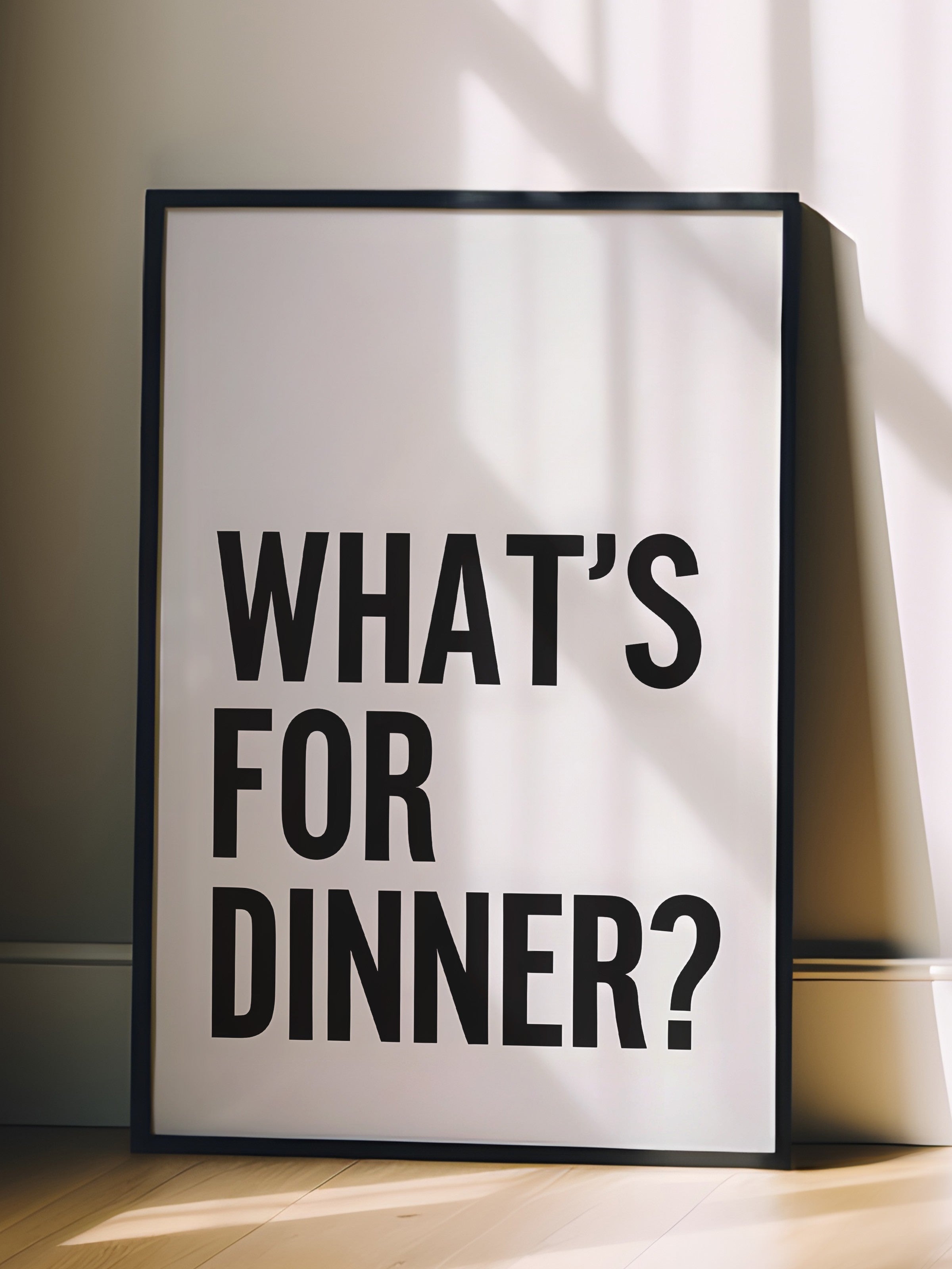 Siyah Çerçeveli Tablo, What's For Dinner?, Comfort Serisi Mutfak Duvar Tablosu, NO:109112