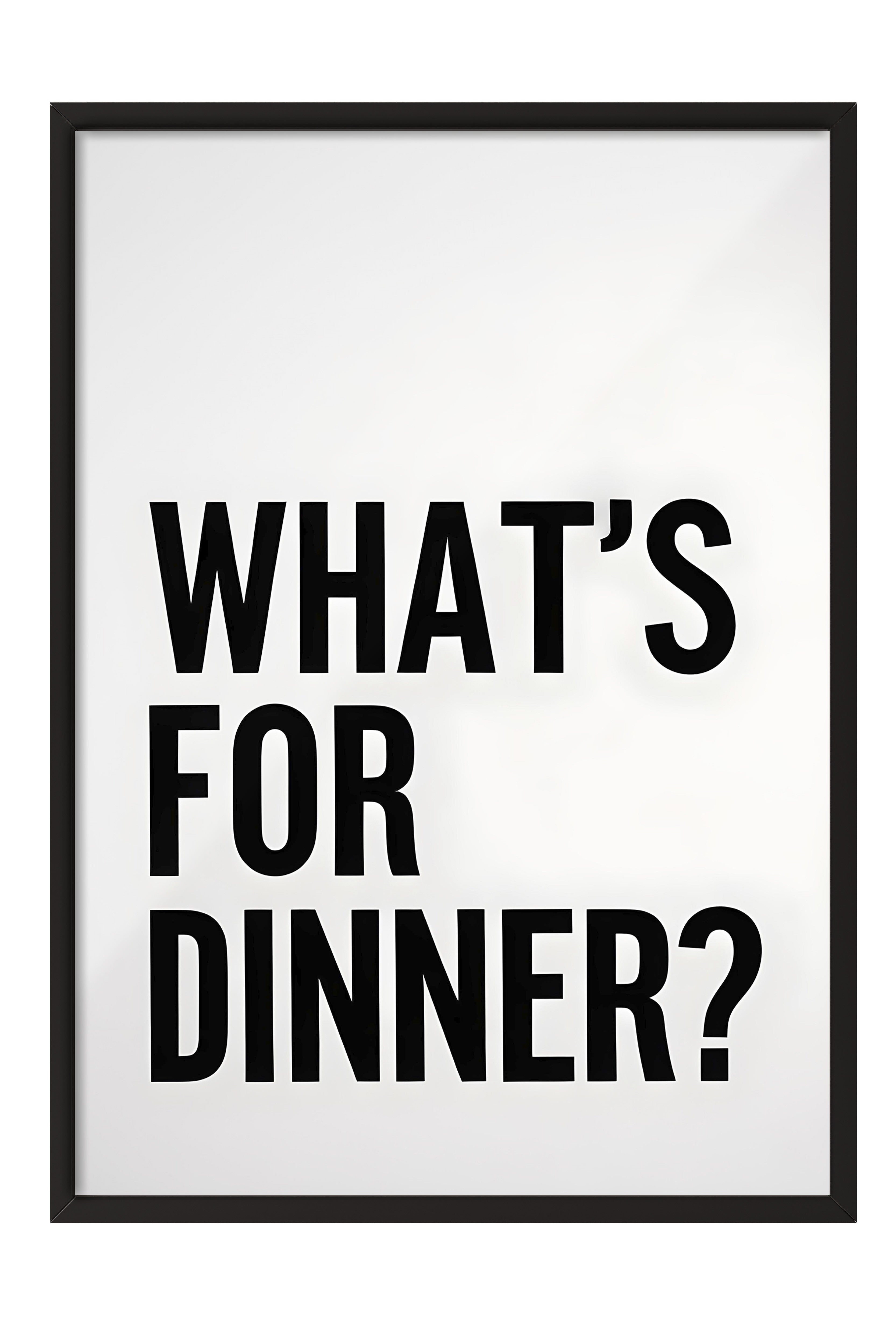 Siyah Çerçeveli Tablo, What's For Dinner?, Comfort Serisi Mutfak Duvar Tablosu, NO:109112