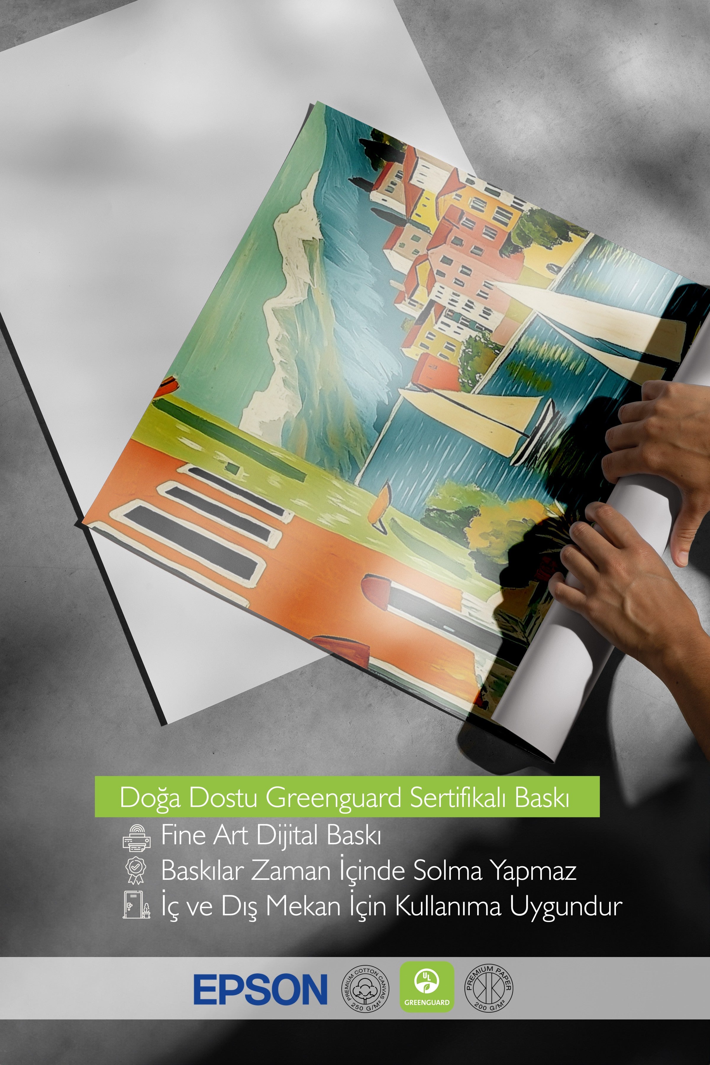Siyah Çerçeveli Tablo, Yelkenliler, Sandalyeler, Binalar, İzlenimci, Vintage, Mavi, Toprak Tonları Renk Poster, 2025 Yaz Seçkisi, NO:109796