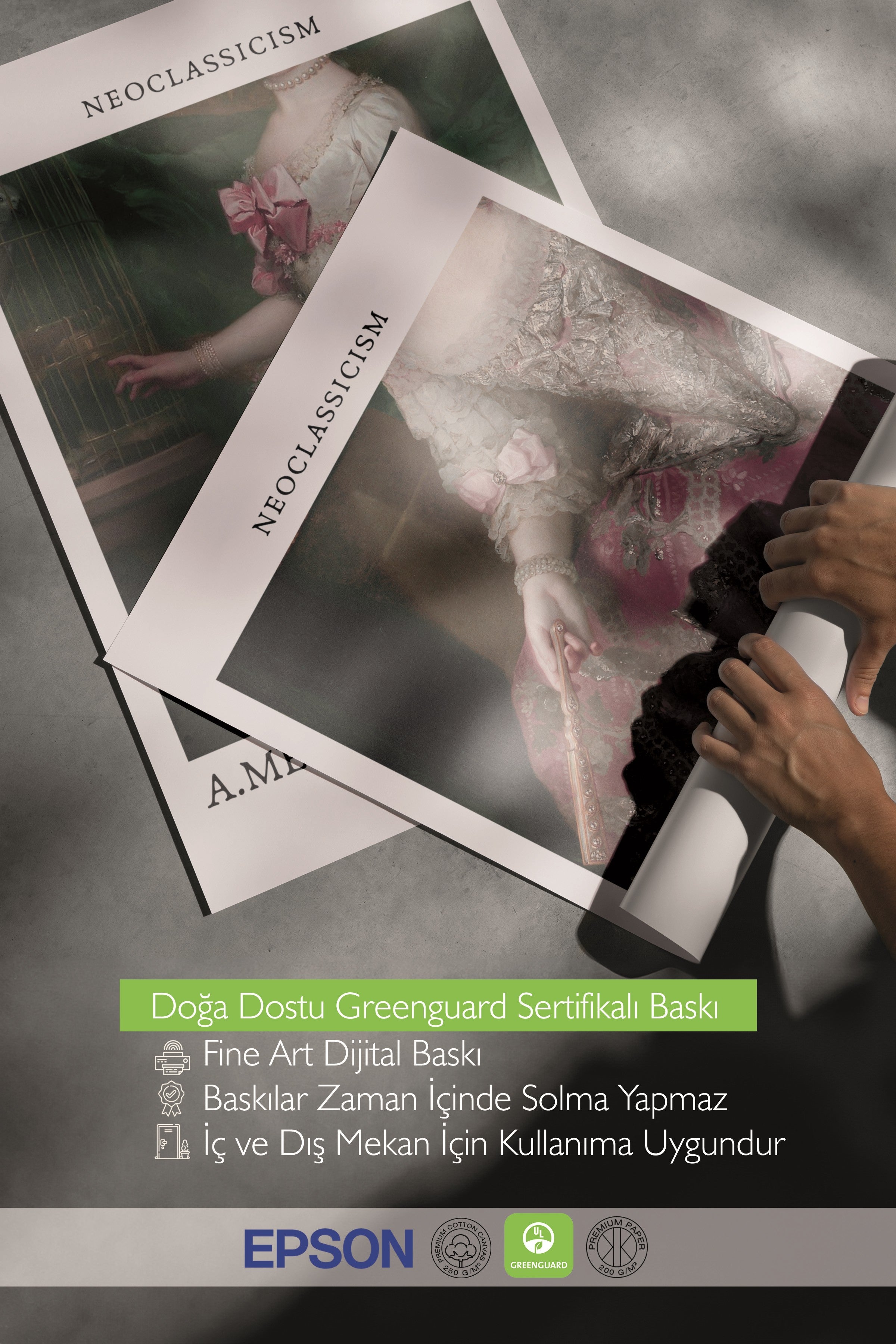 Siyah Tablo Seti, 3 Adet Siyah Çerçeveli Poster Neoclassicism Model No:300813, Pembe ve Siyah Dekor