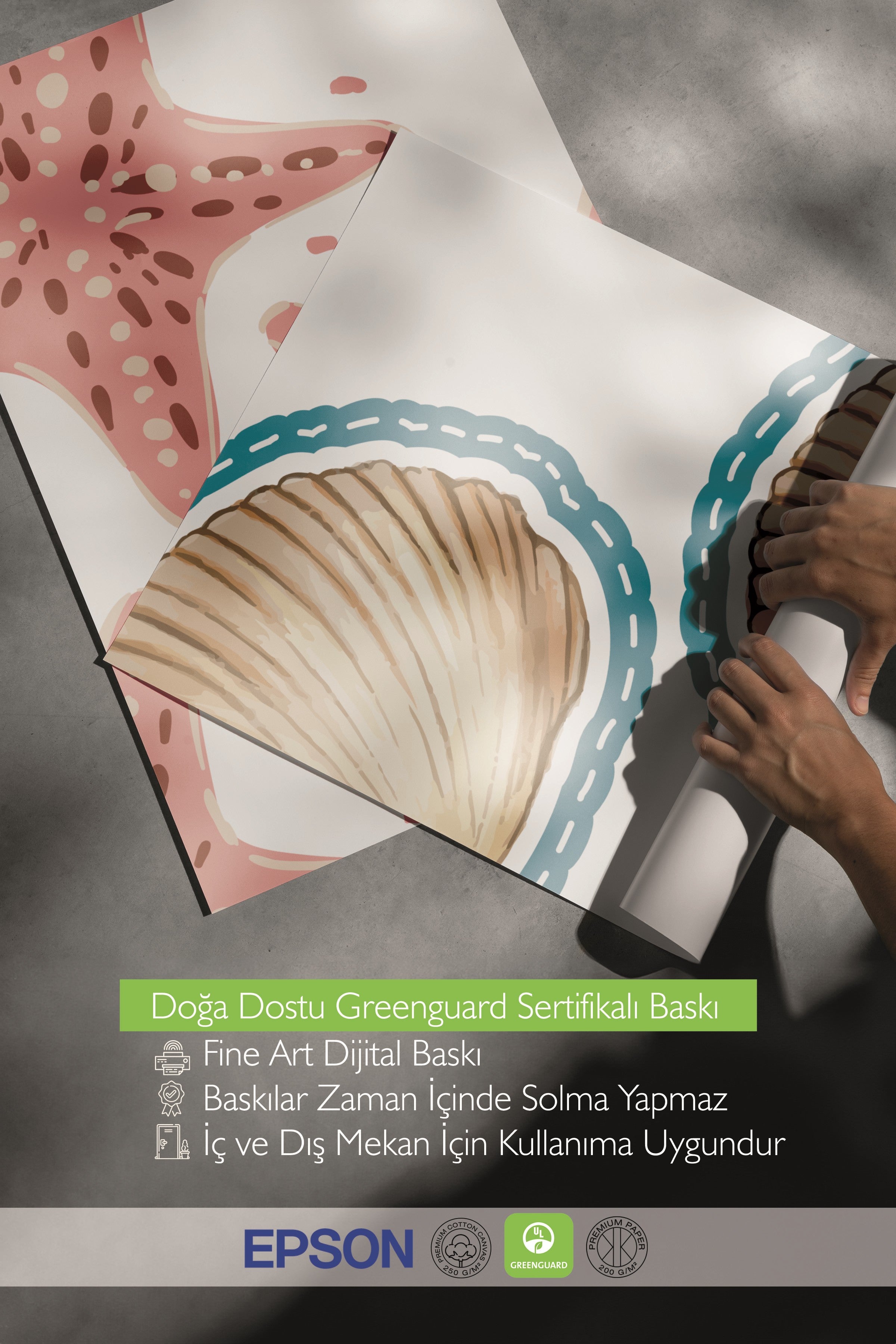 Siyah Tablo Seti, 3 Adet Siyah Çerçeveli Poster Sea Bottle Model No:300849, Mavi Duvar Dekor