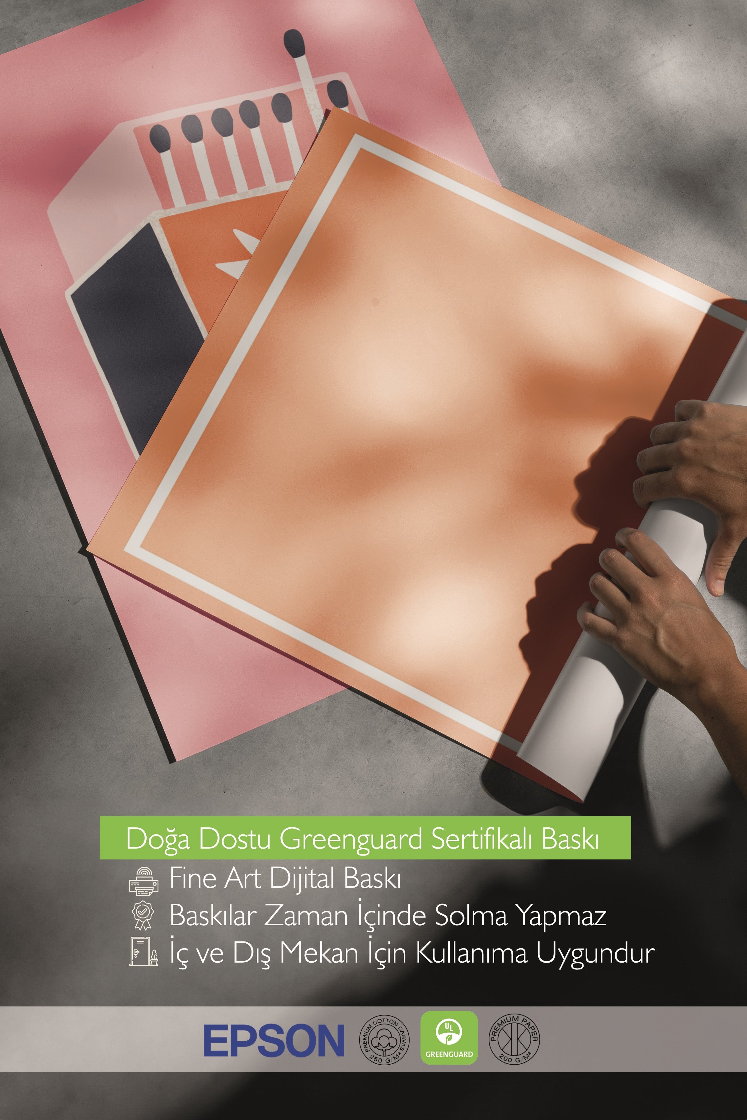 Siyah Tablo Seti, 3 Adet Siyah Çerçeveli Poster Tiger Model No:300897, Turuncu Duvar Dekoru