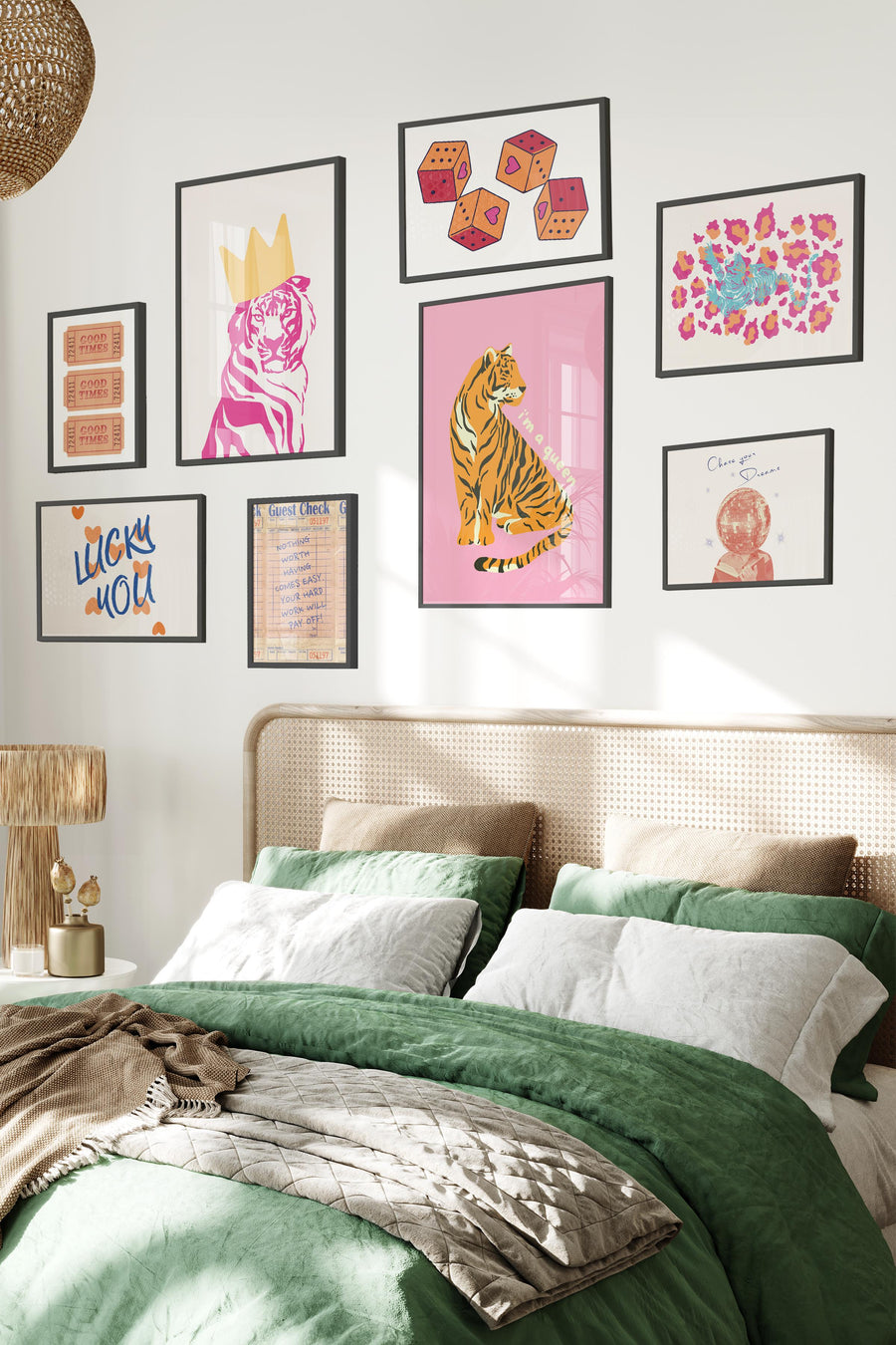 Pembe Preppy Temalı Galeri Poster Seti NO:038