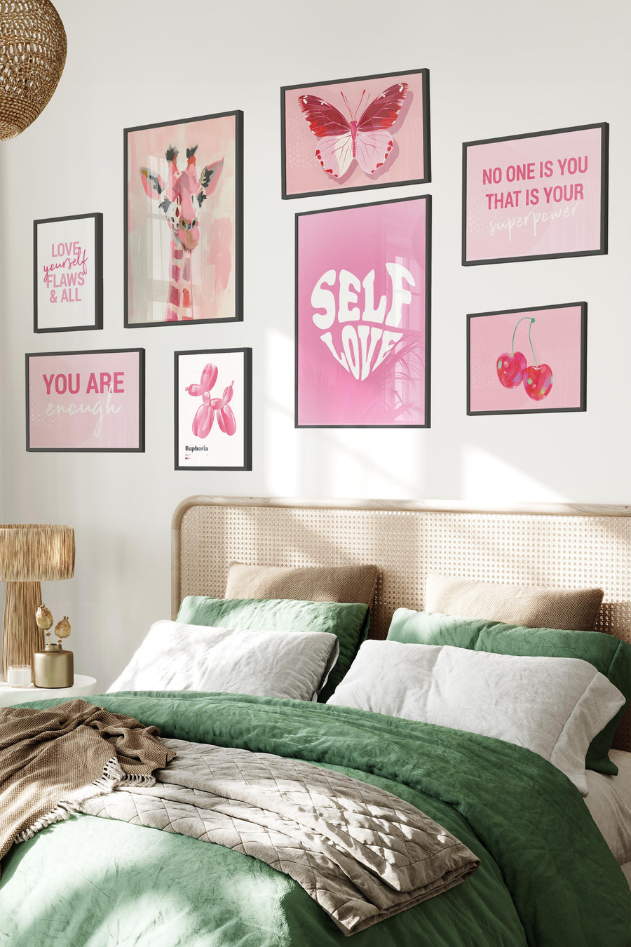 Self Love Pembe Temalı Galeri Poster Seti NO:022