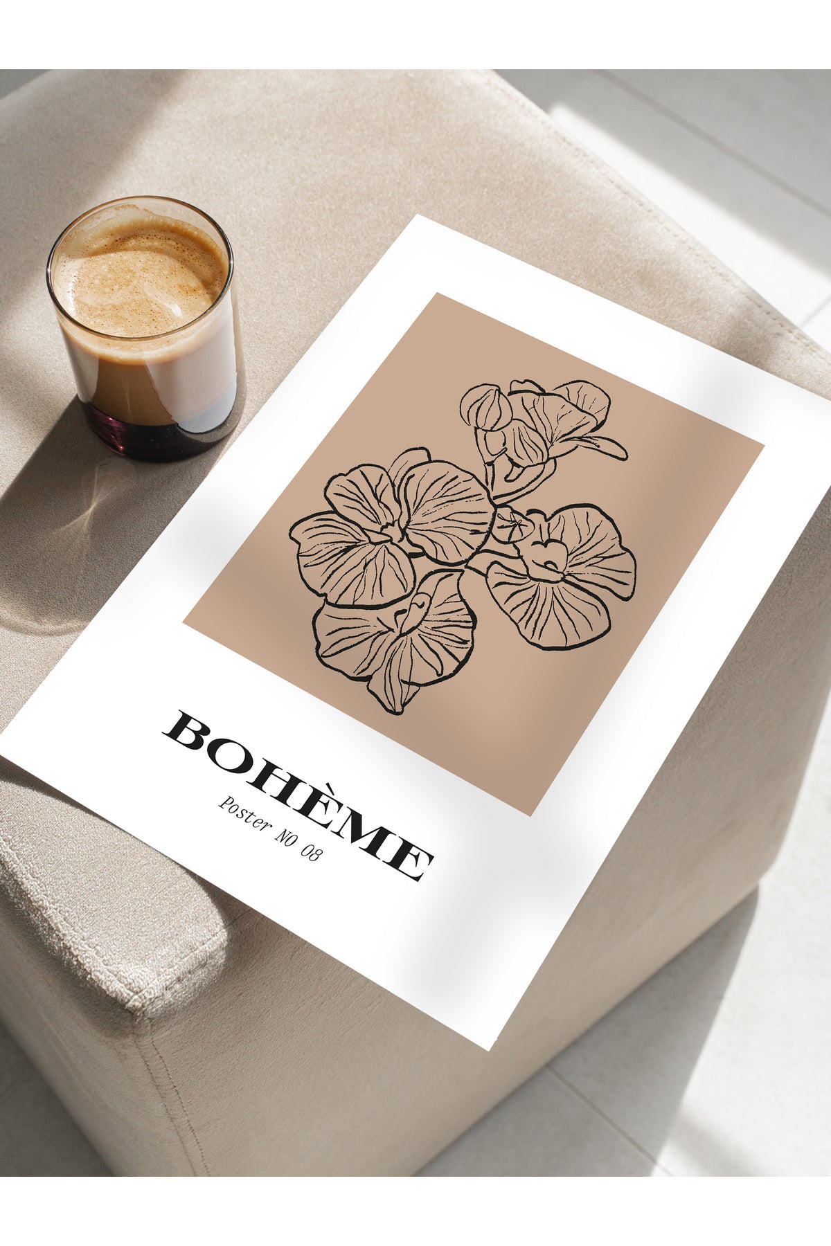 Soft Bohem Duvar Posteri, İskandinav Temalı Çerçevesiz Poster - Yatak Odası, Salon Duvar Dekoru