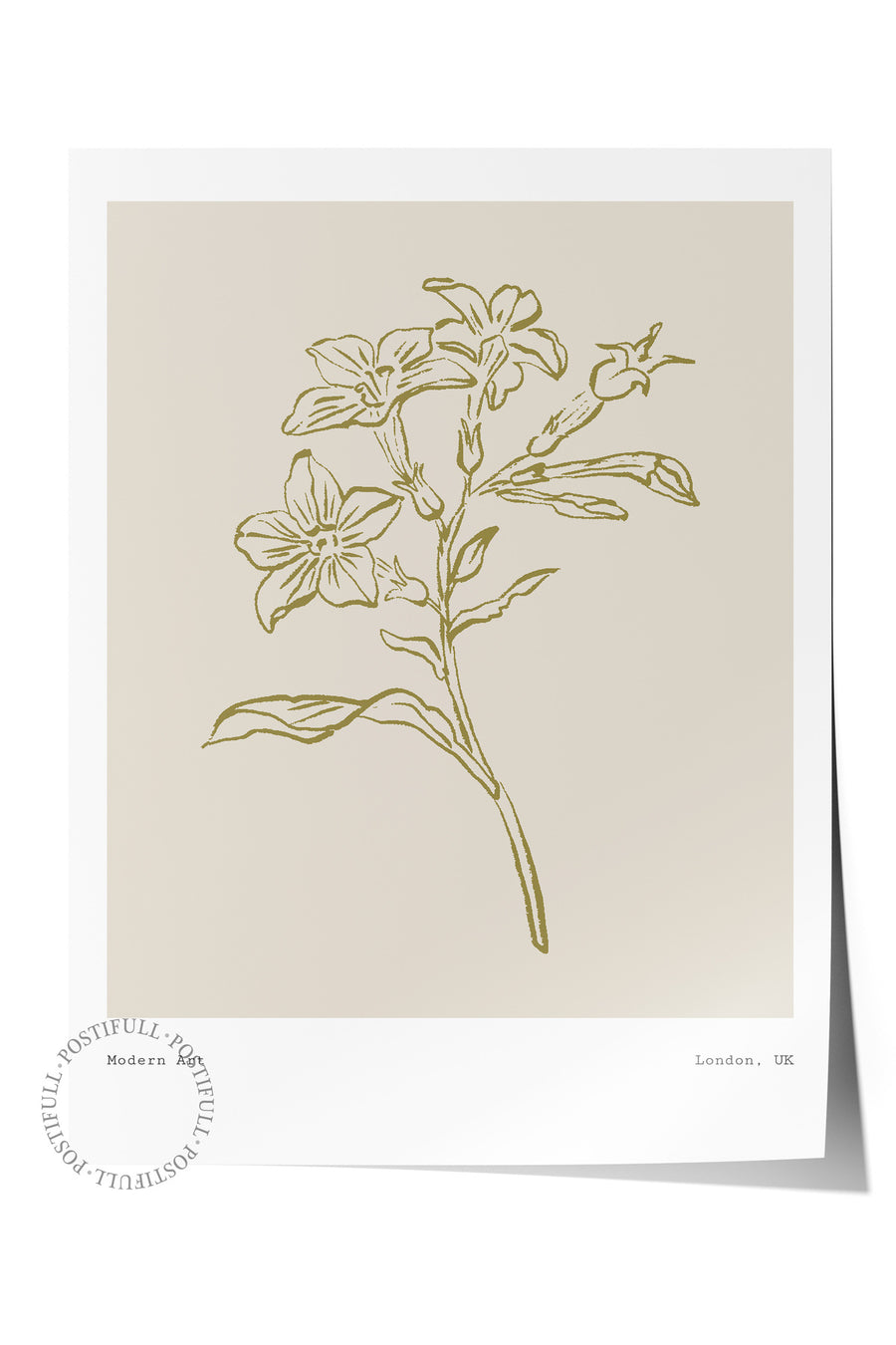 Farklı Tonlarda Çiçek Çizimi Bohem & Boho Çerçevesiz Poster