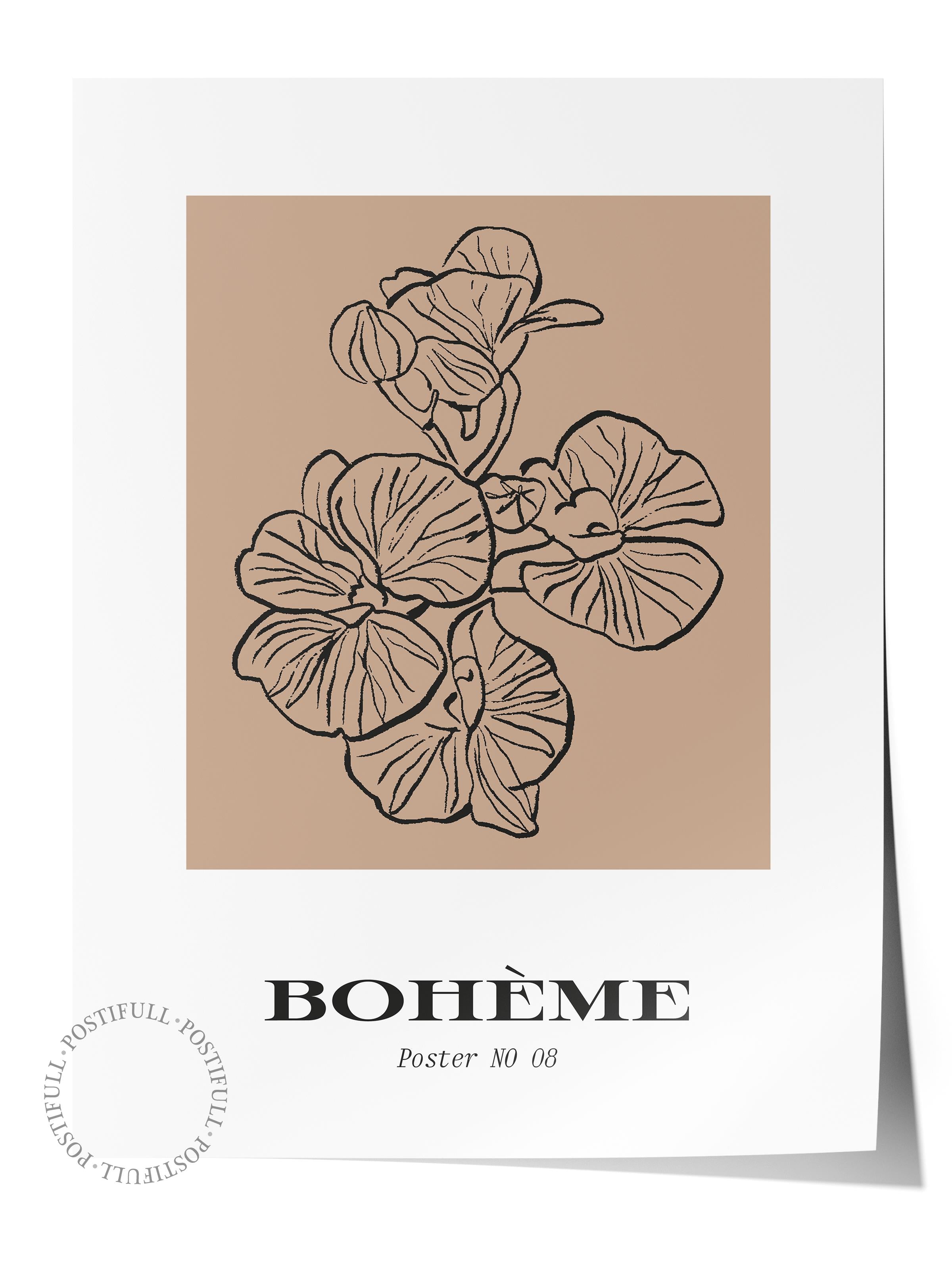 Soft Bohem Duvar Posteri, İskandinav Temalı Çerçevesiz Poster - Yatak Odası, Salon Duvar Dekoru