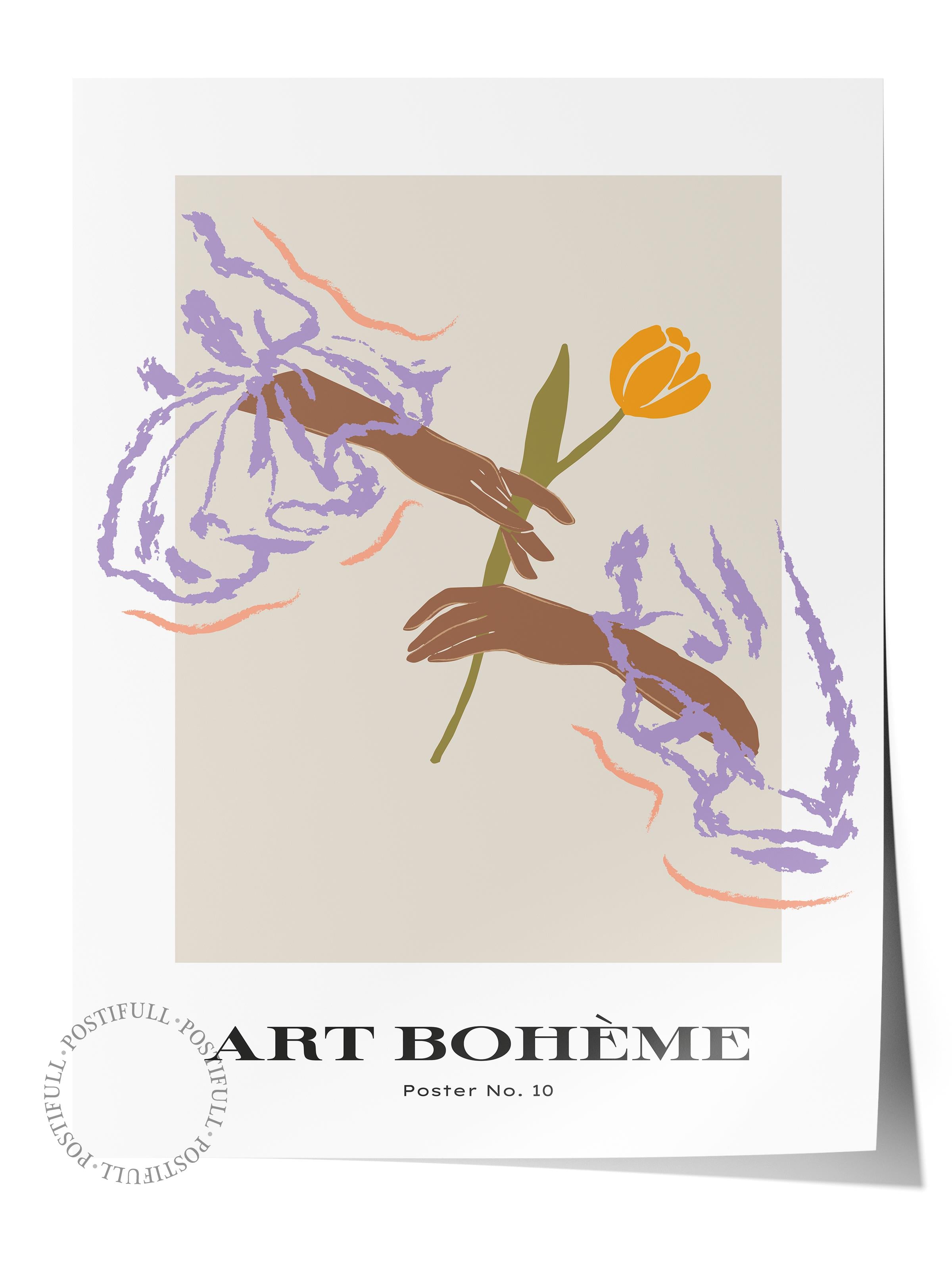 Soft Bohem Duvar Posteri, İskandinav Temalı Çerçevesiz Poster - Yatak Odası, Salon Duvar Dekoru