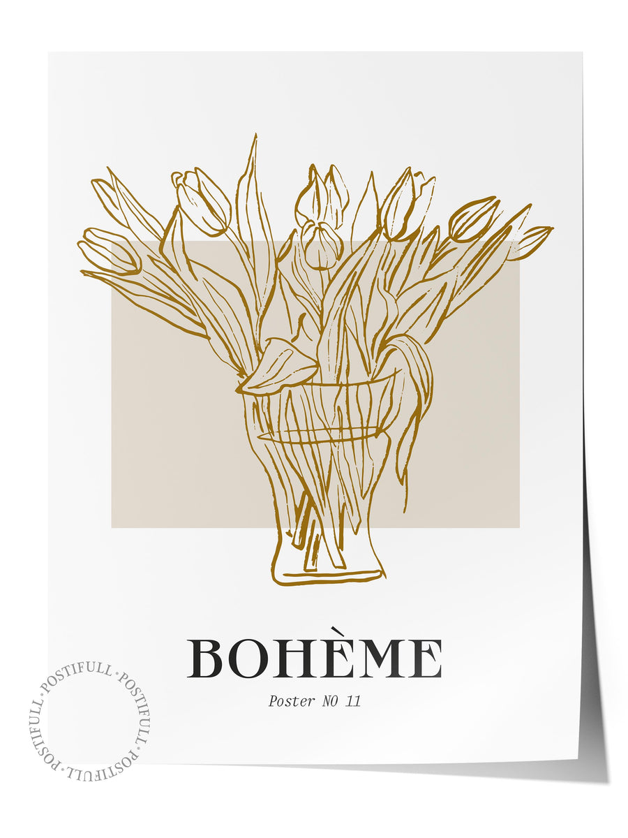 Farklı Tonlarda BOHÈME Bohem & Boho Çerçevesiz Poster