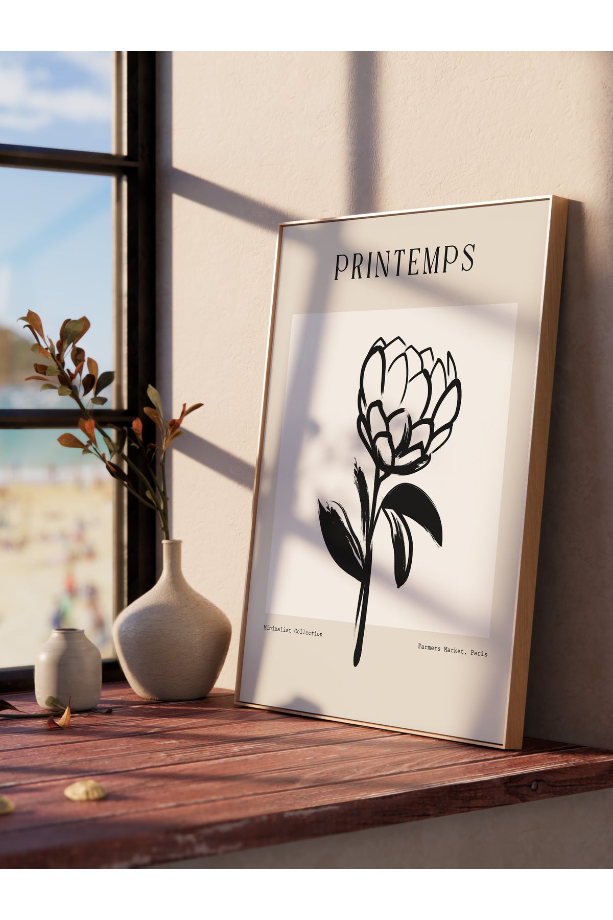 Soft Boho Çerçevesiz Duvar Posteri, İskandinav Temalı Poster - Salon, Mutfak ve Yatak Odası Dekoru