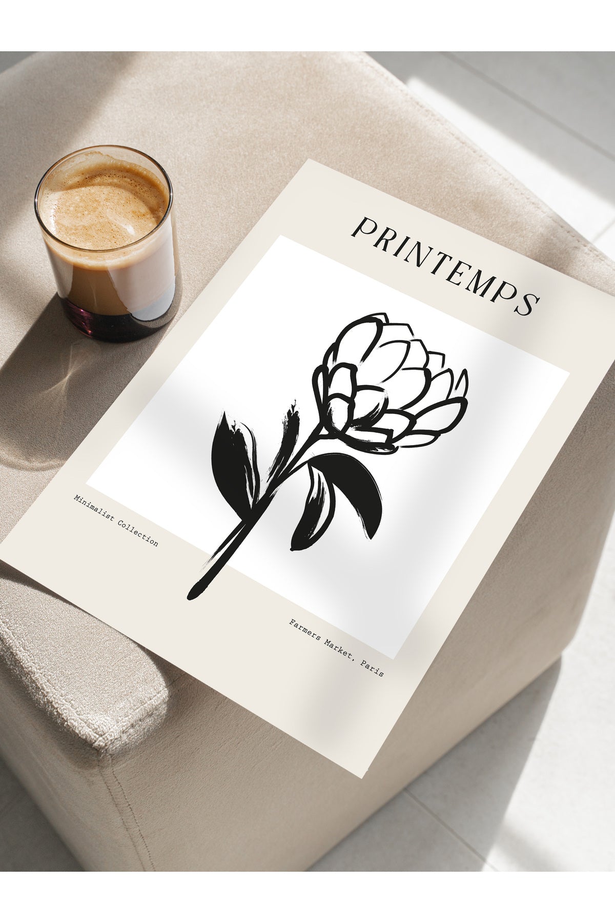Soft Boho Çerçevesiz Duvar Posteri, İskandinav Temalı Poster - Salon, Mutfak ve Yatak Odası Dekoru