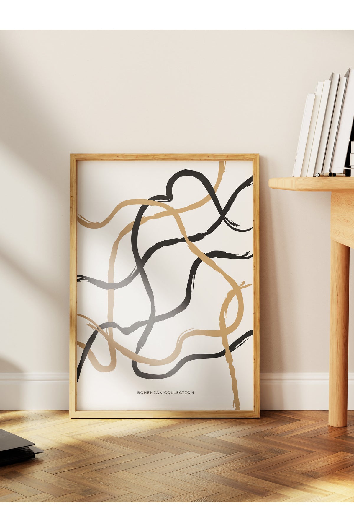 Soft Boho Çerçevesiz Duvar Posteri, İskandinav Temalı Poster - Salon, Mutfak ve Yatak Odası Dekoru